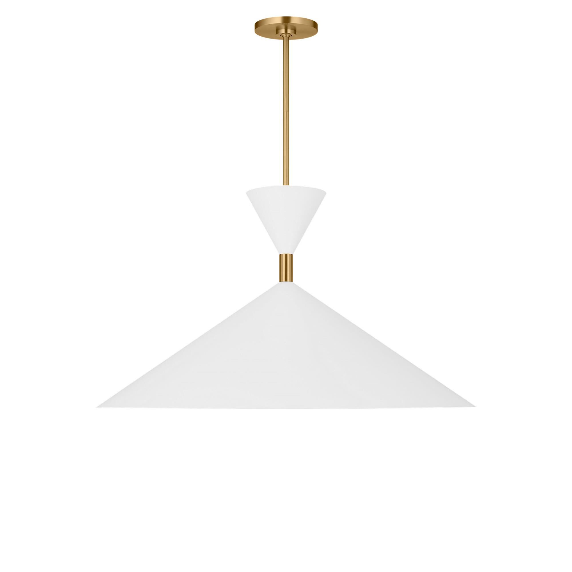 Shown in Burnished Brass finish and Metal shade