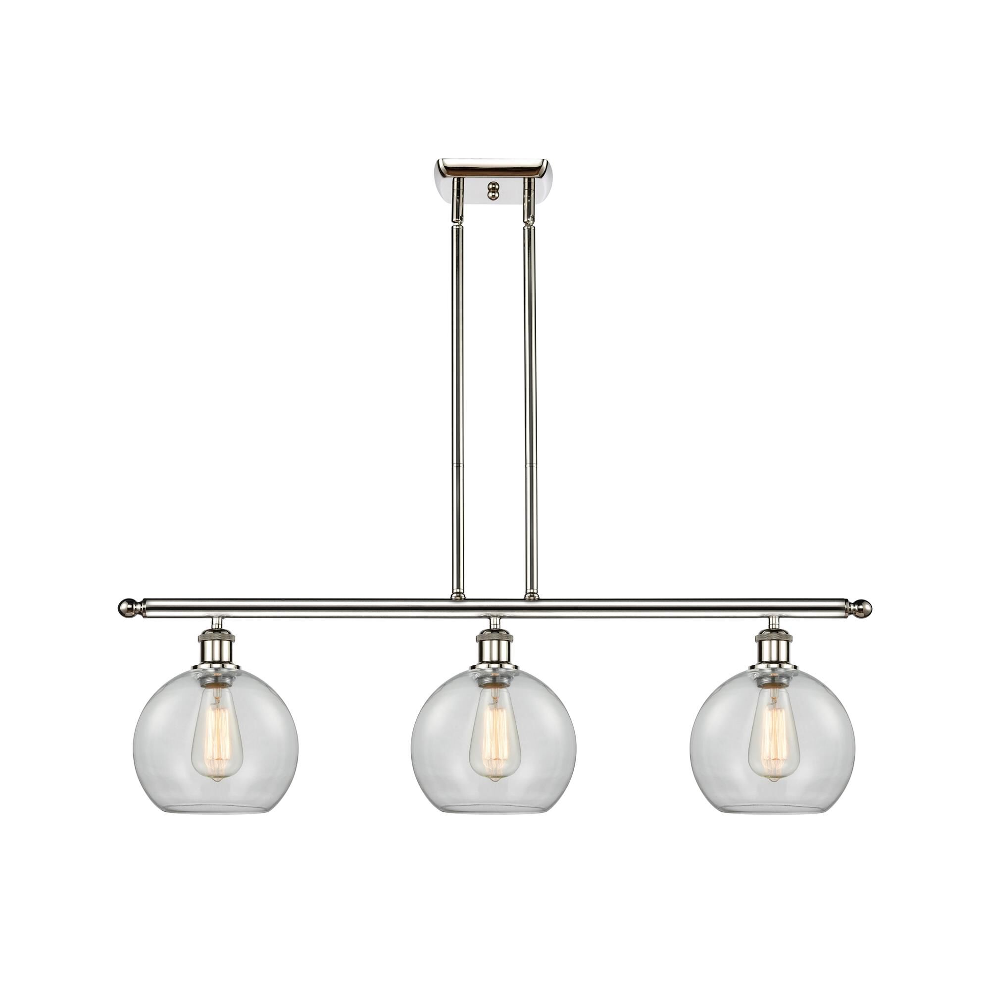 Shown in Polished Nickel finish and Clear Athens glass