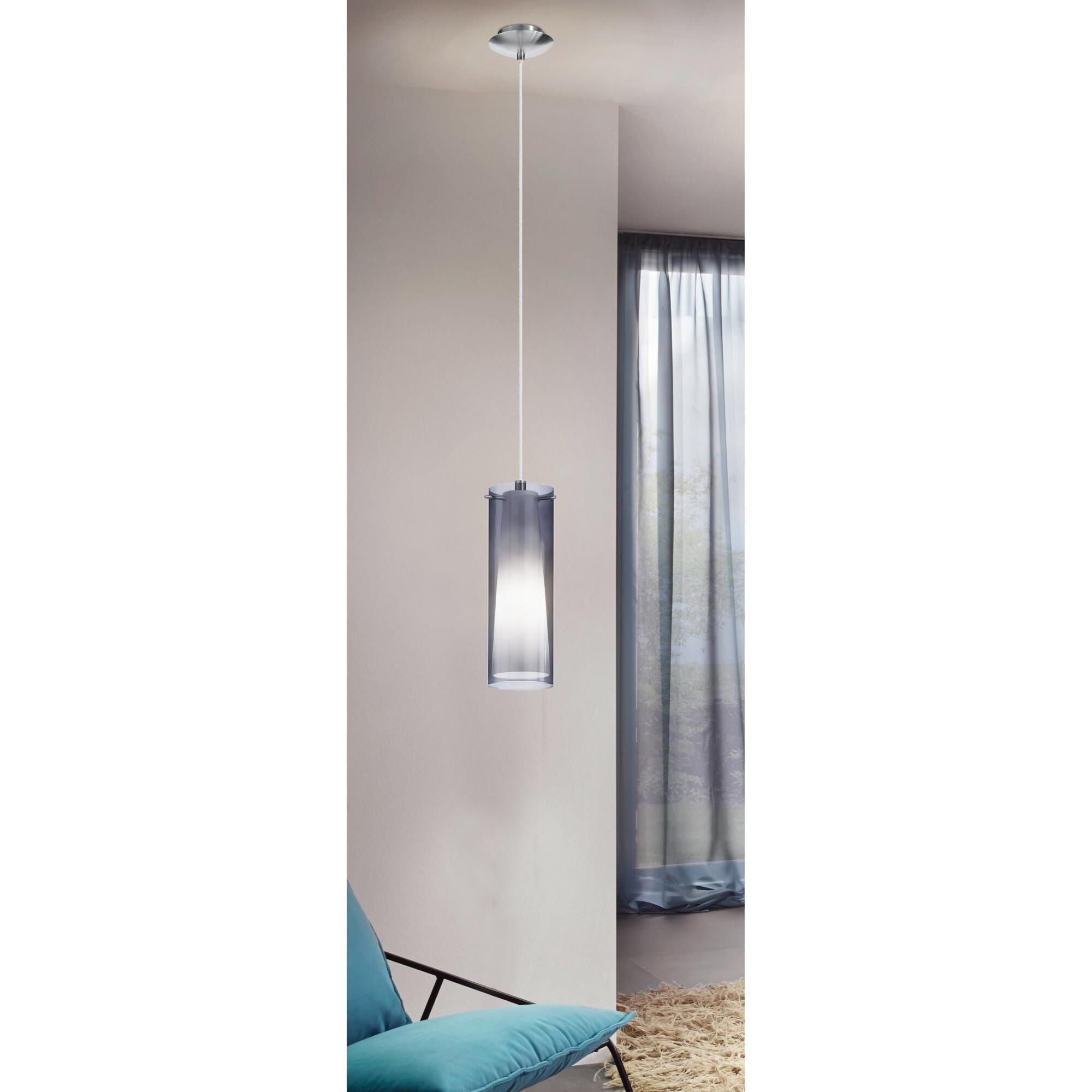 Shown in Matte Nickel finish and Smoked and White glass