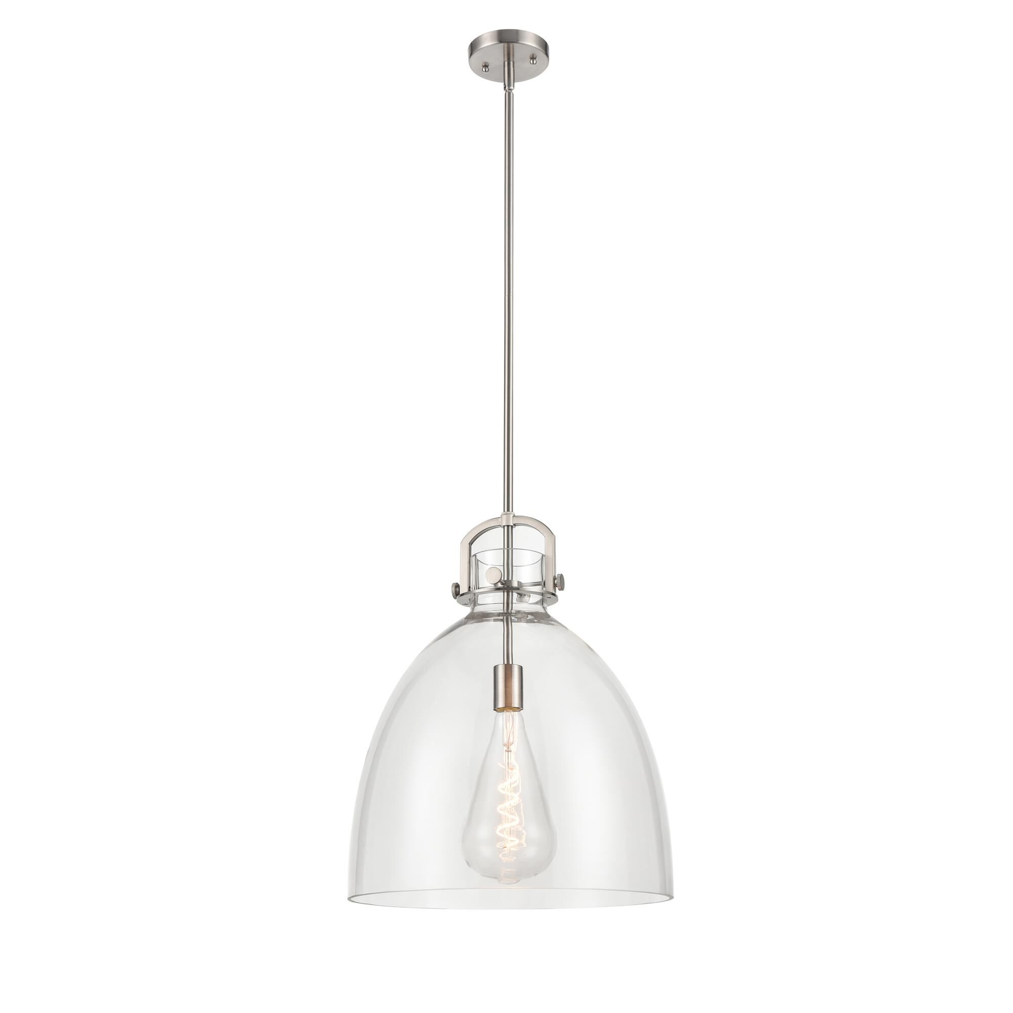 Shown in Satin Nickel finish and Clear glass