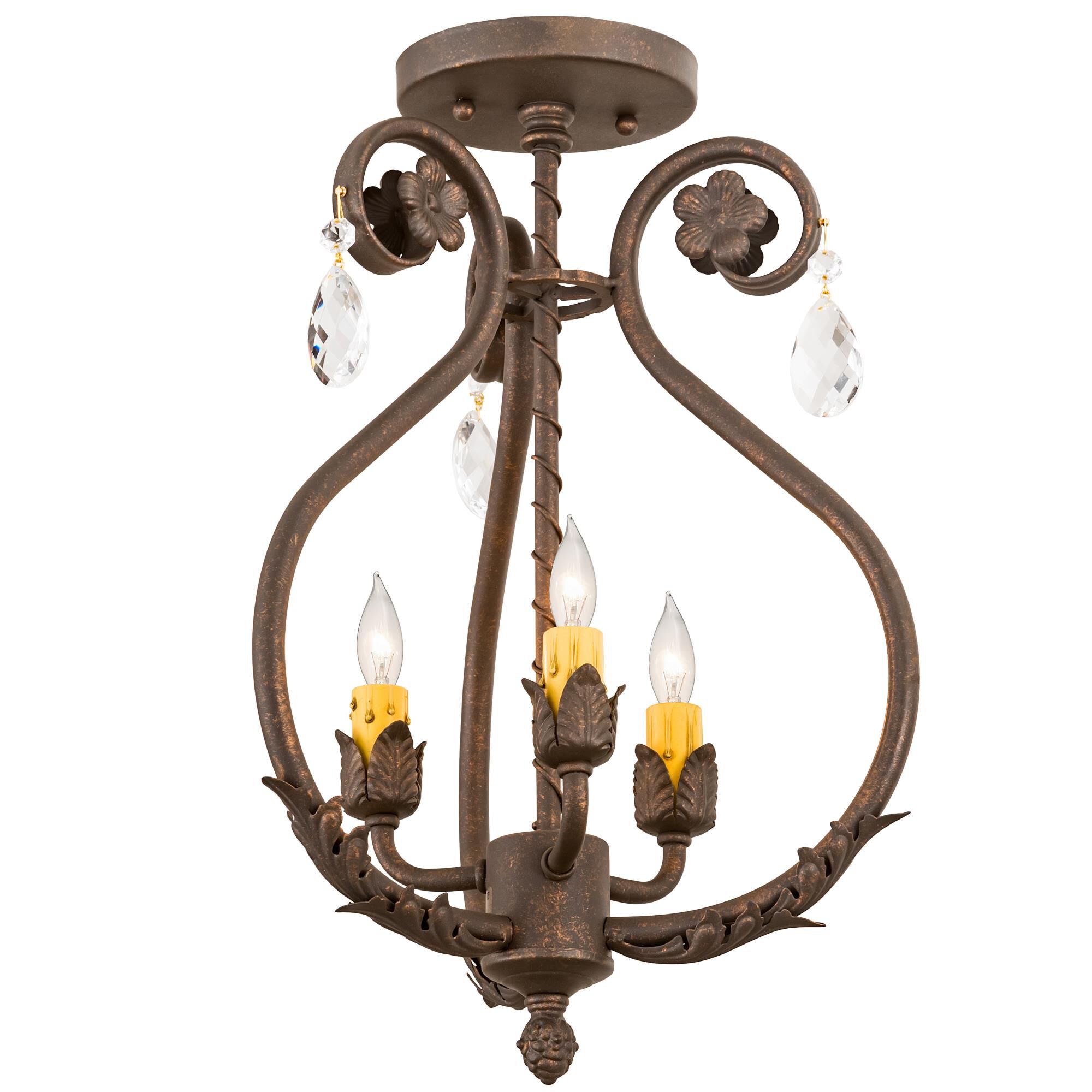 12 Inch 3 Light Mini Chandelier by Meyda Lighting