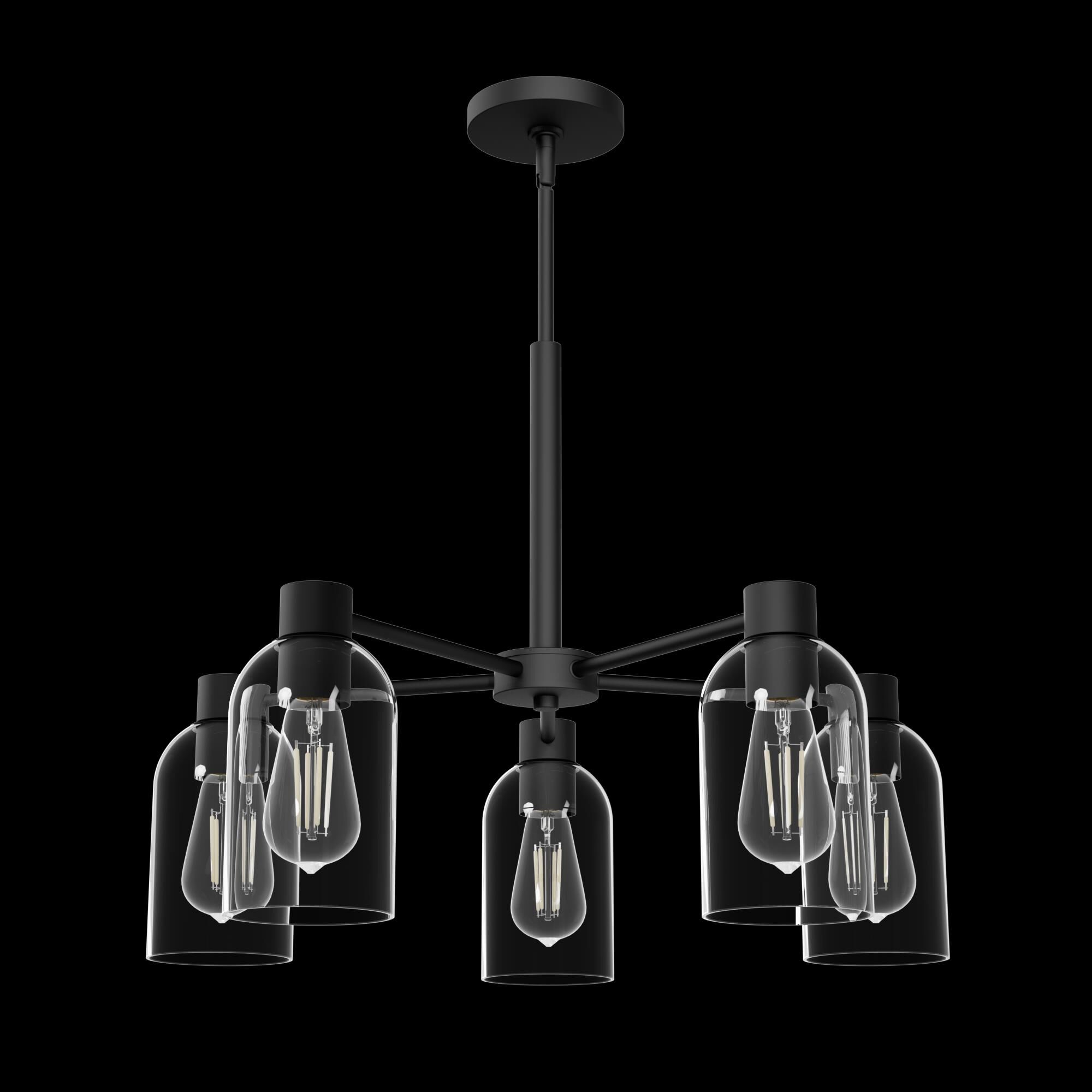 Shown in Matte Black finish and Clear glass