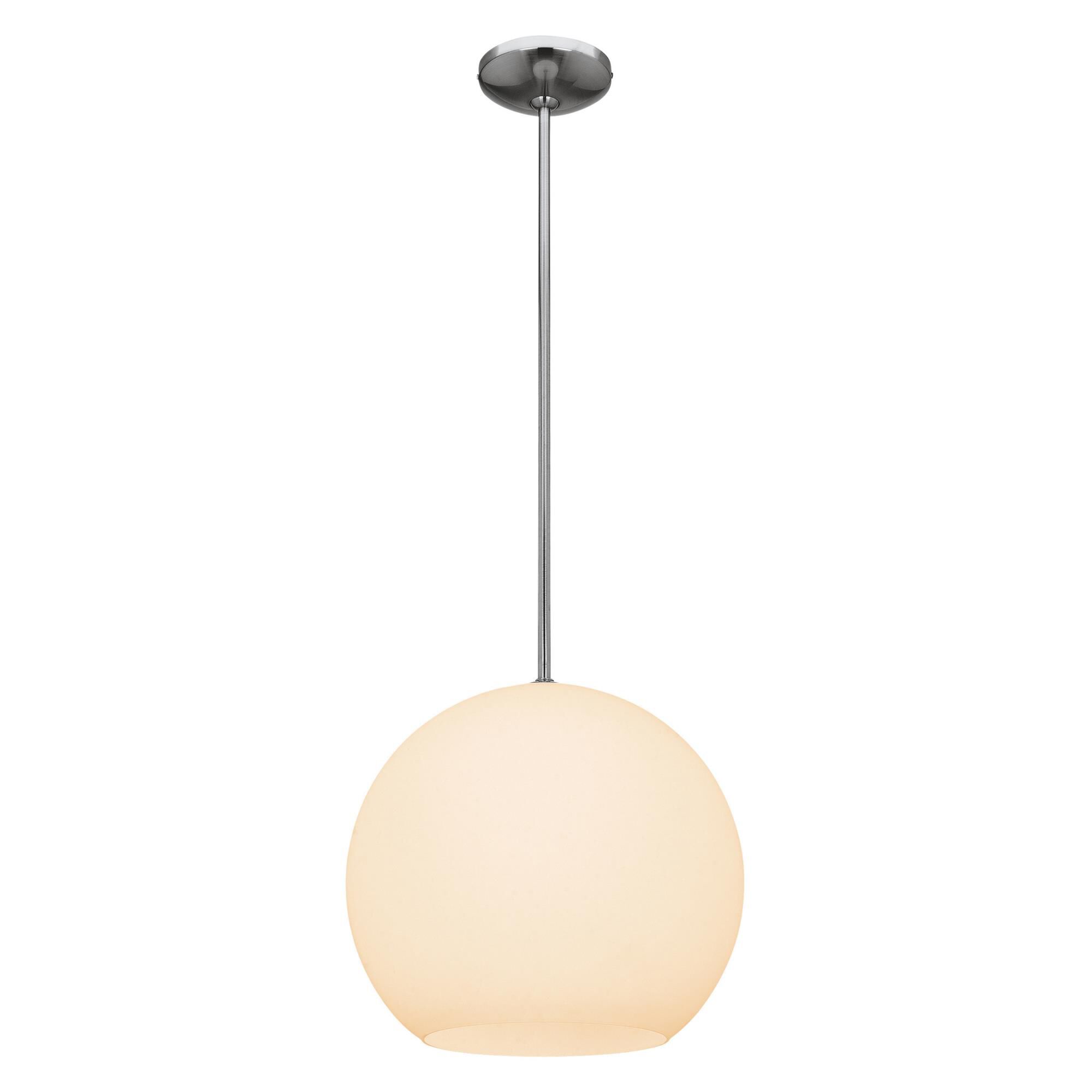 Shown in Brushed Steel  finish and Opal  glass