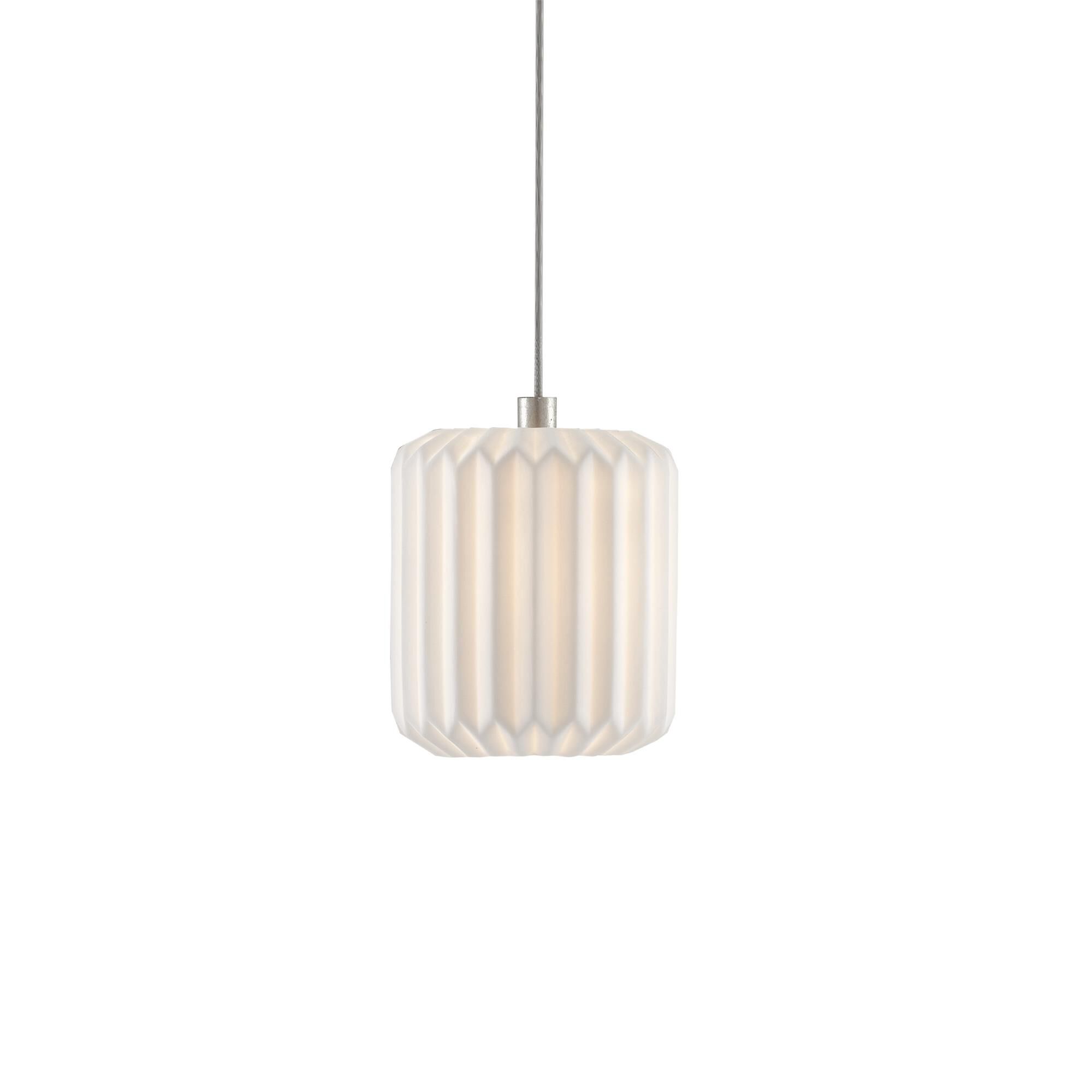 Shown in Painted Silver - White finish and Ceramic shade