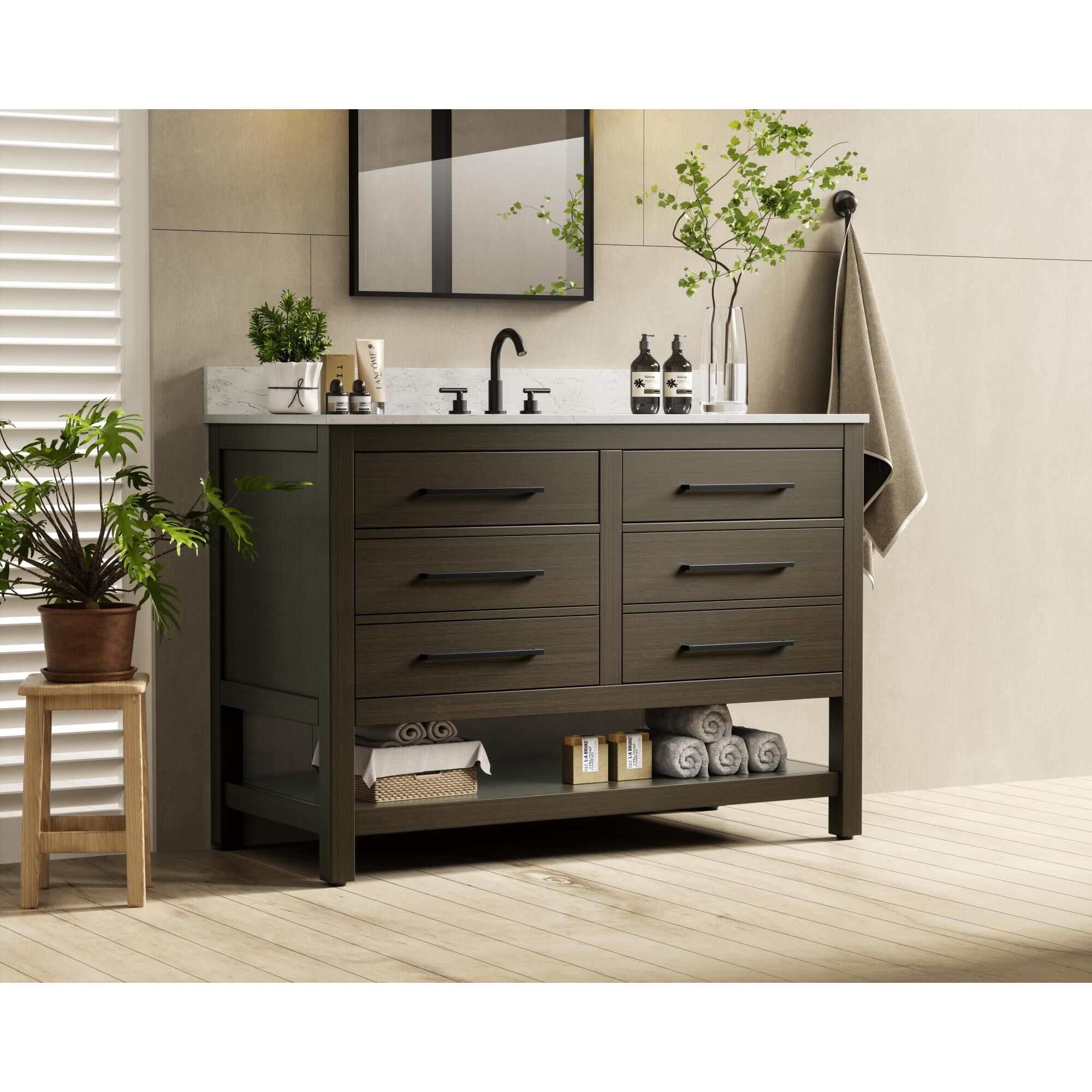 Shown in Mocha Brown finish