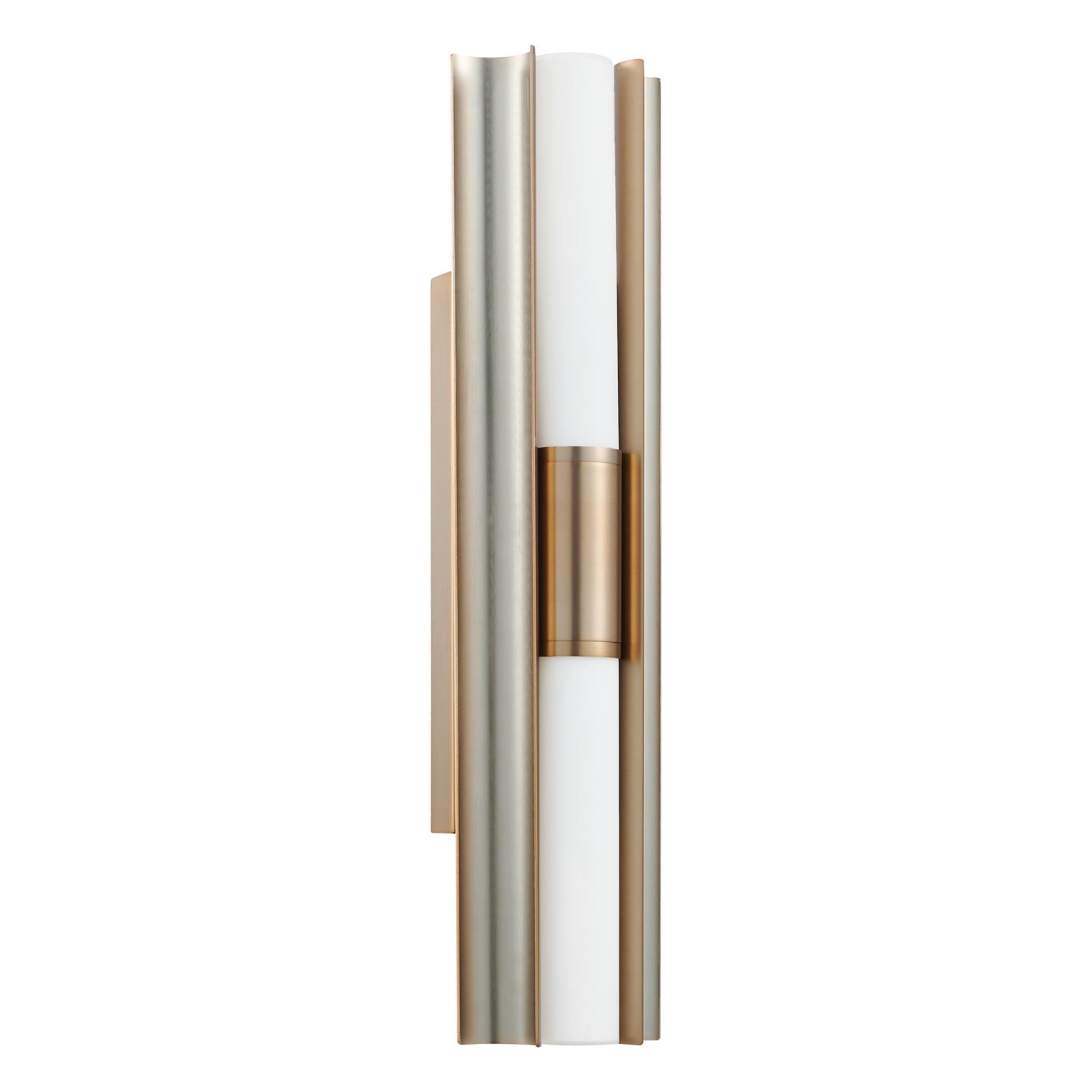 Shown in Champagne Gold finish and Etched Opal glass