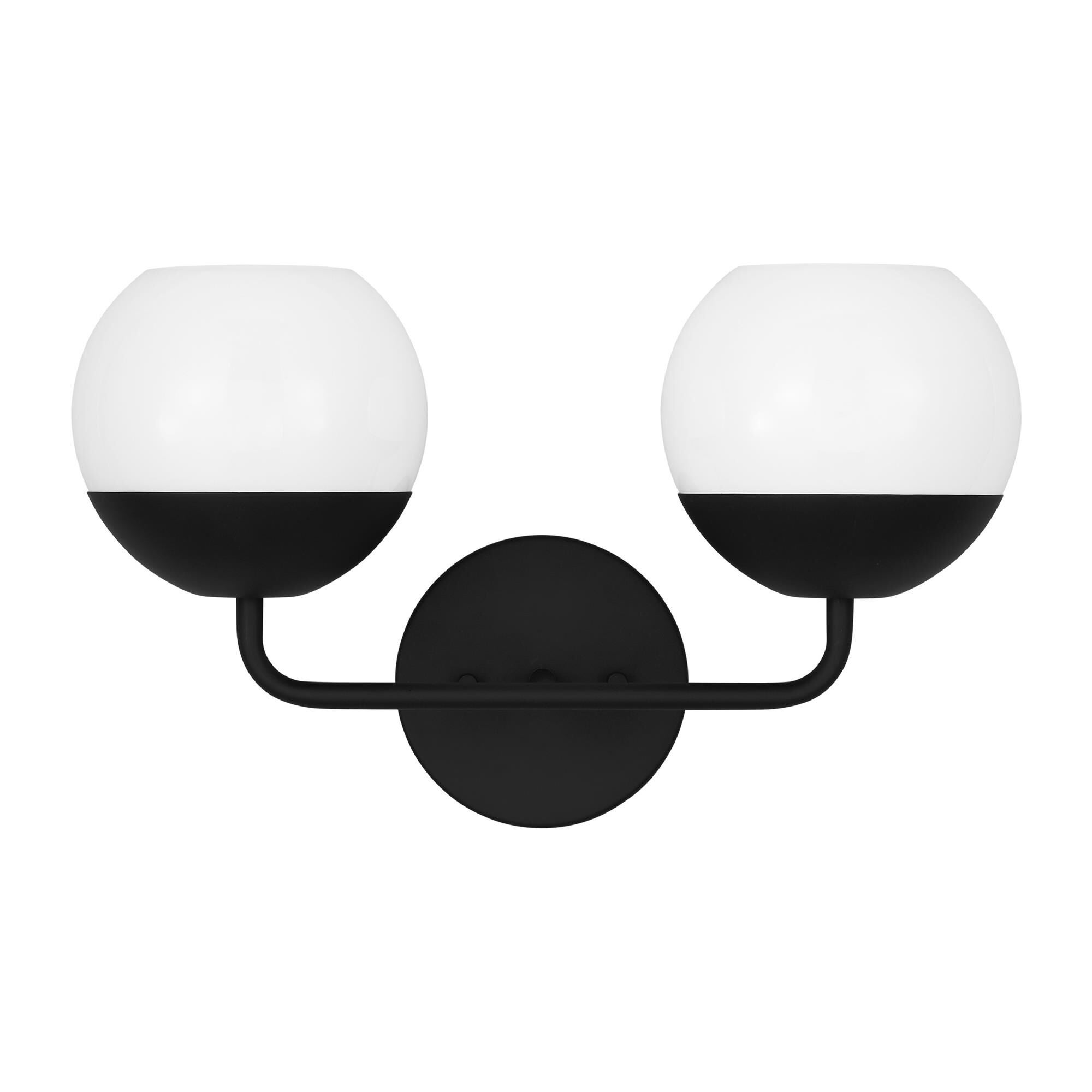 Shown in Midnight Black finish and Milk glass and Milk Glass s shade