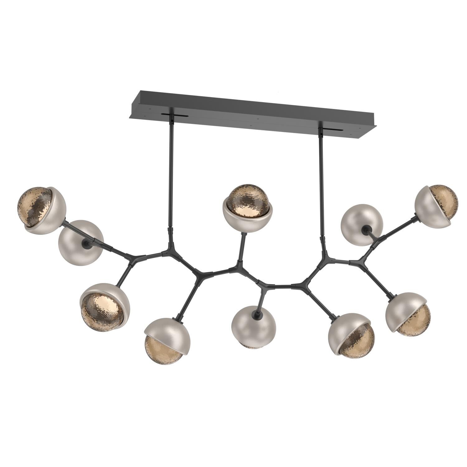 Shown in Matte Black finish and Bronze glass and Beige Silver accent