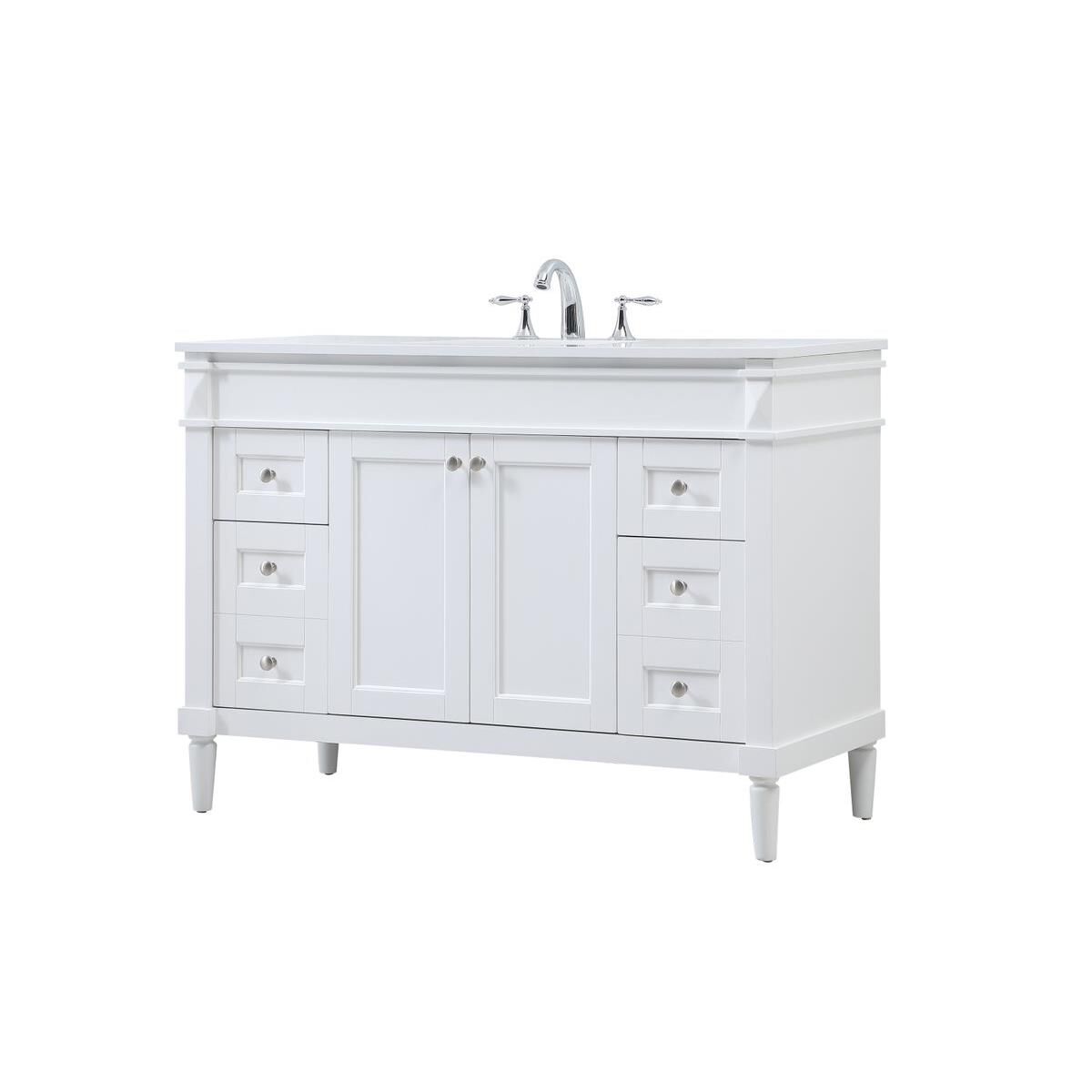 Shown in White finish and No Backsplash accent