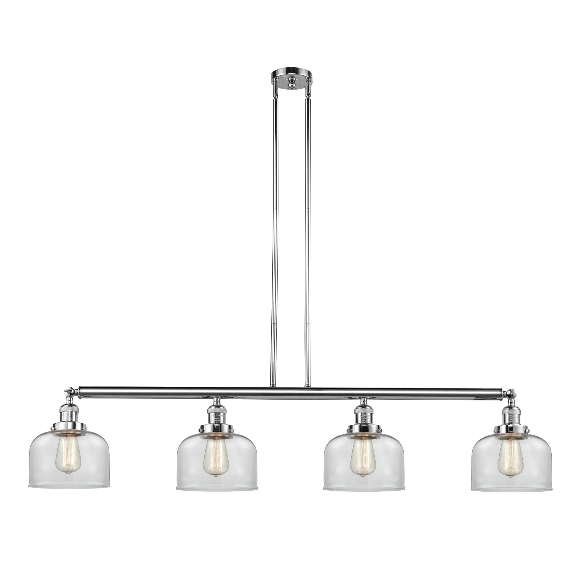 Shown in Polished Chrome finish and Clear Large Bell glass