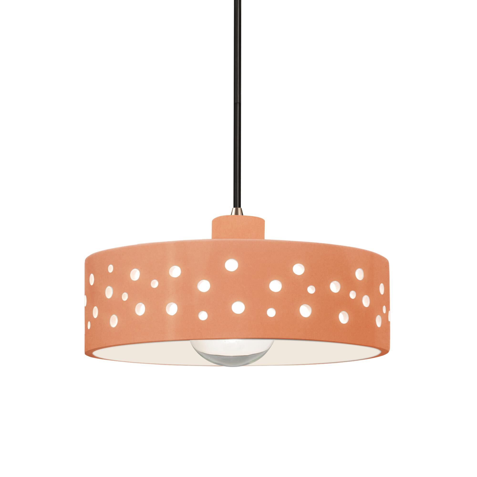 Shown in Antique Brass finish and Gloss Blush shade