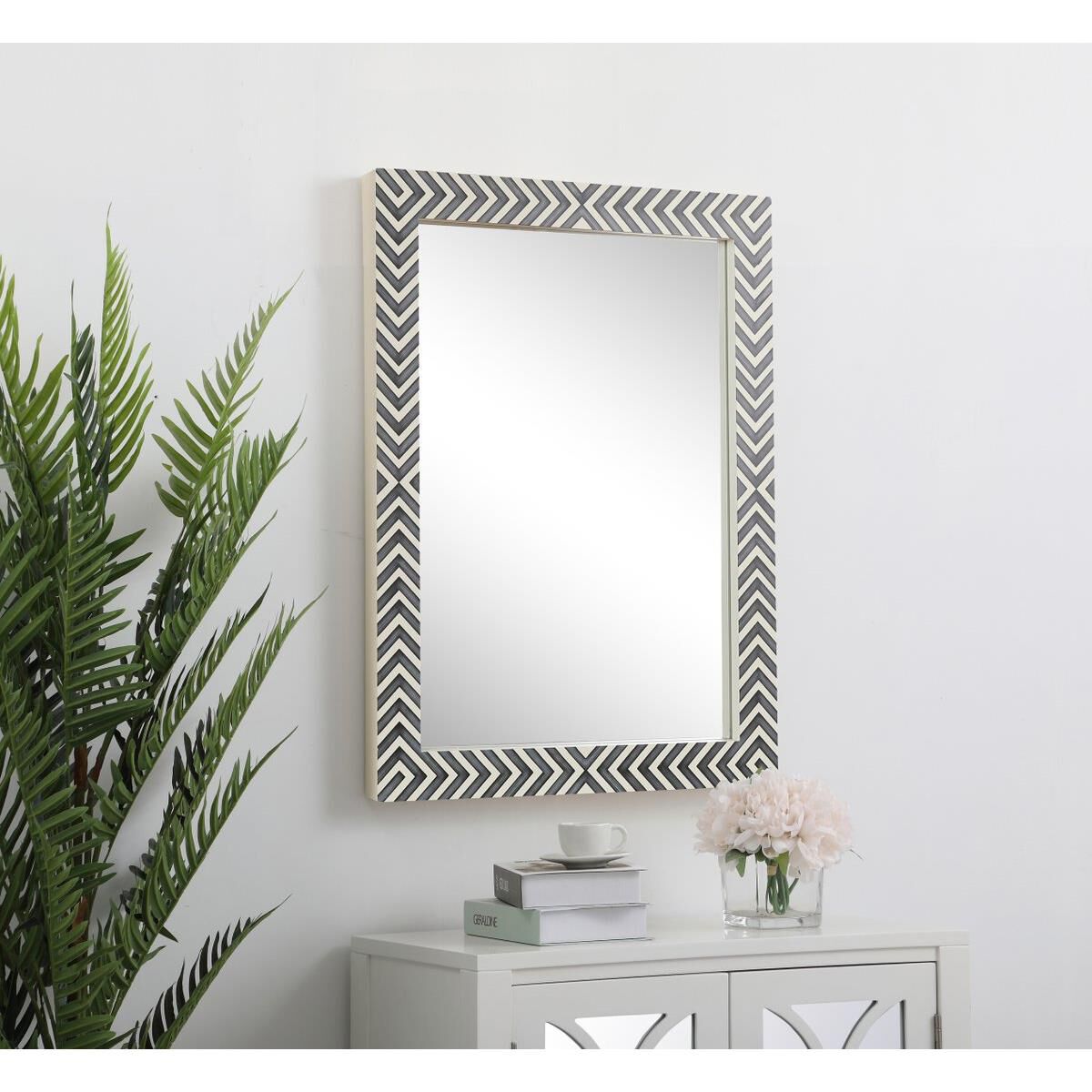 Rectangular mirror 36x27 inch in chevron Wall Mirror by Elegant Decor