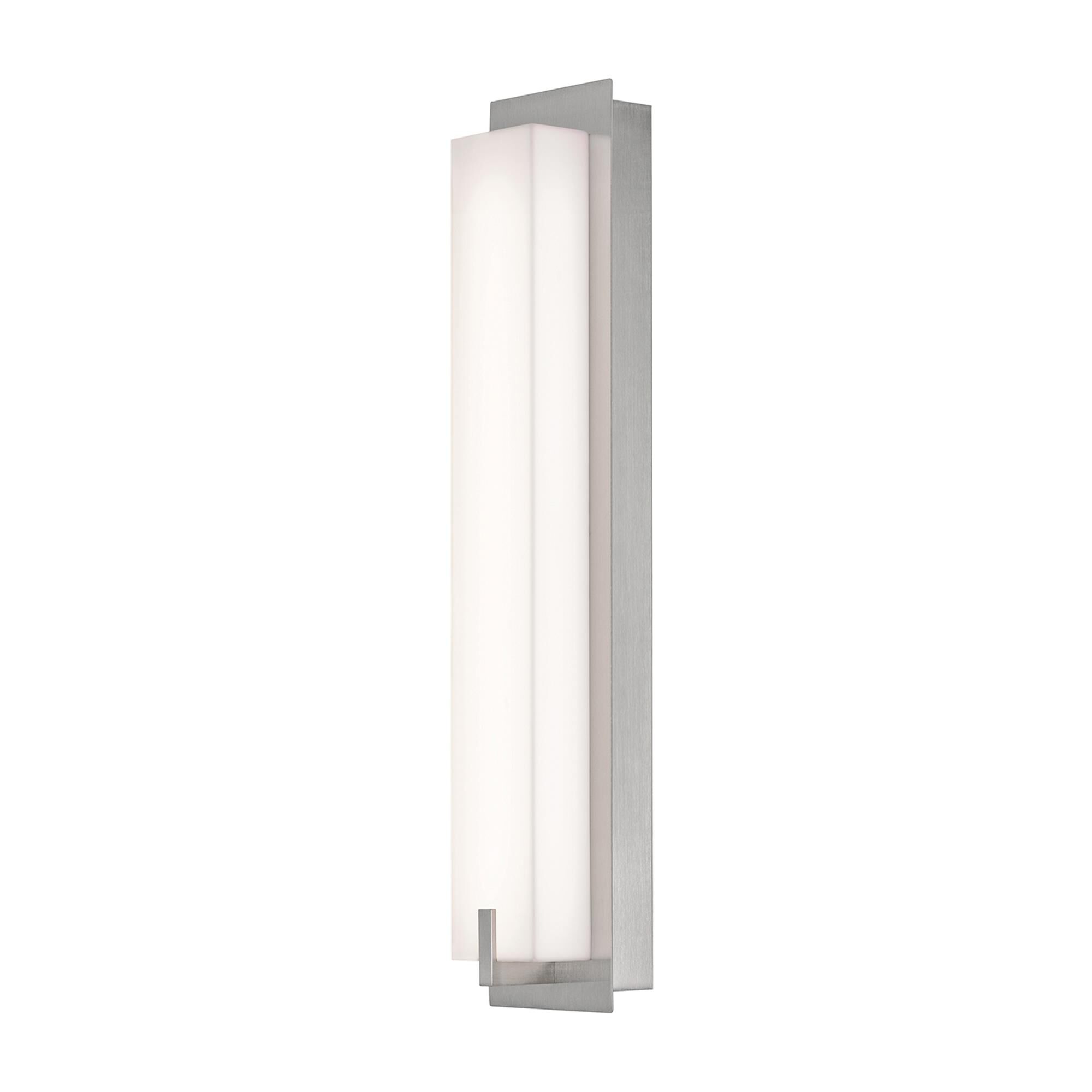 Shown in Satin Nickel finish and White Acrylic glass