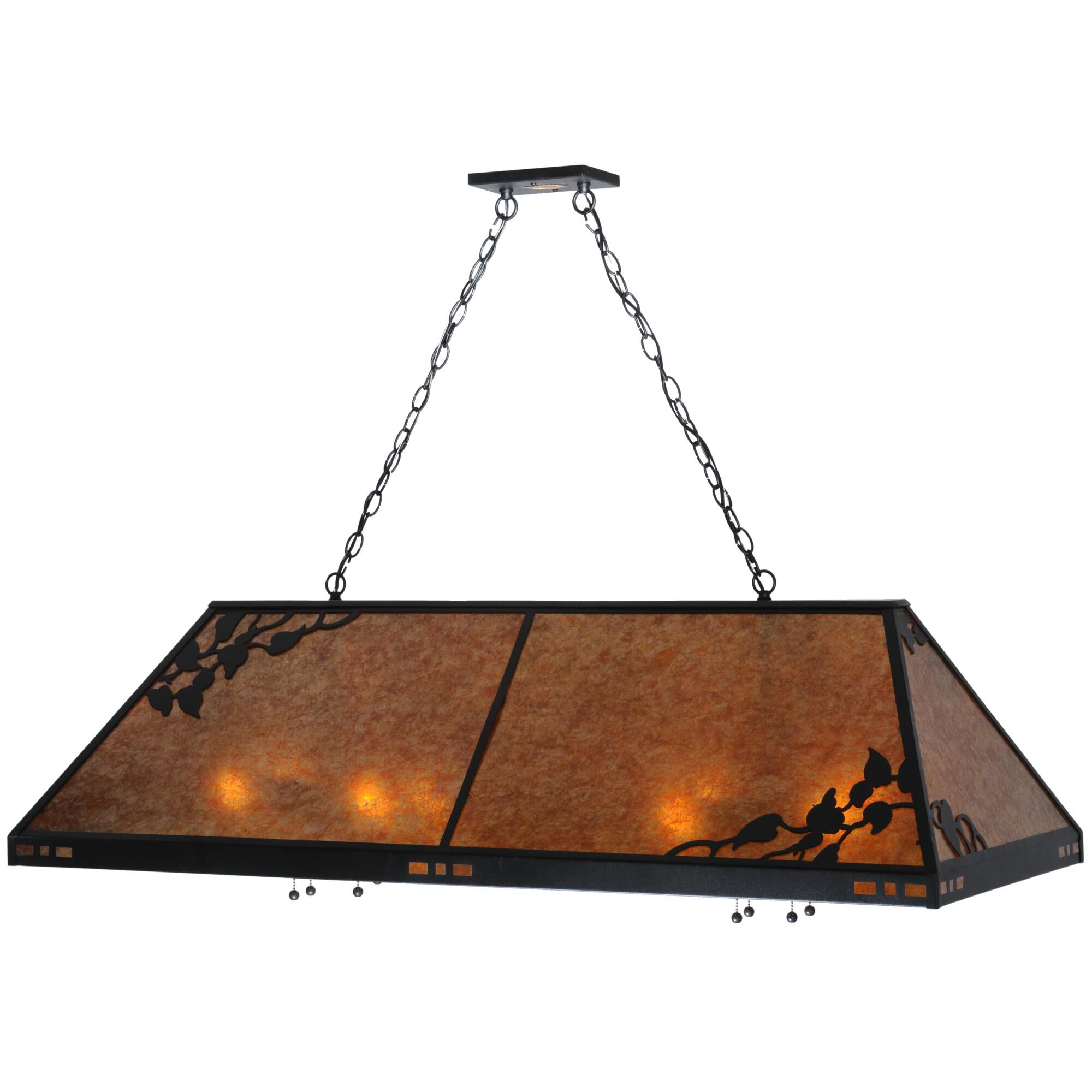 Shown in Black finish and Amber Mica glass