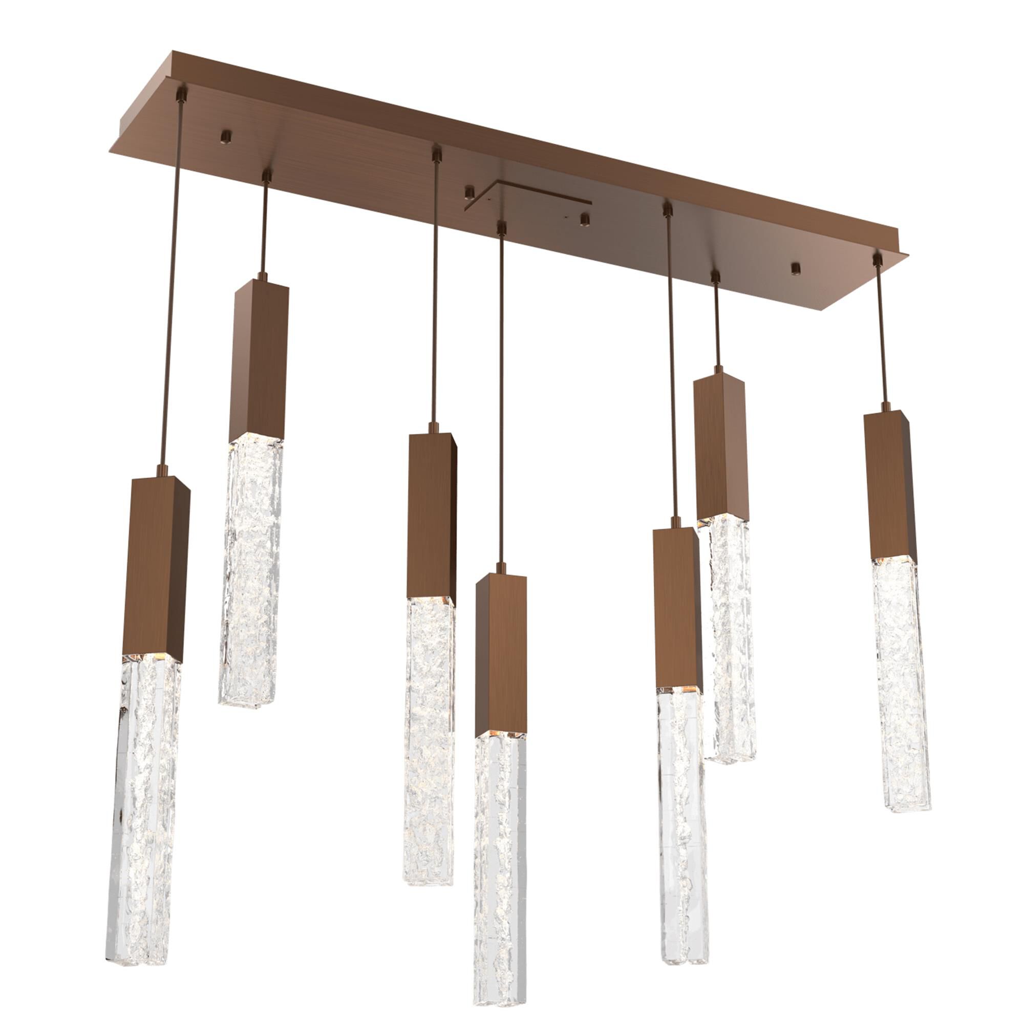 Shown in Burnished Brass finish and Clear Cast glass