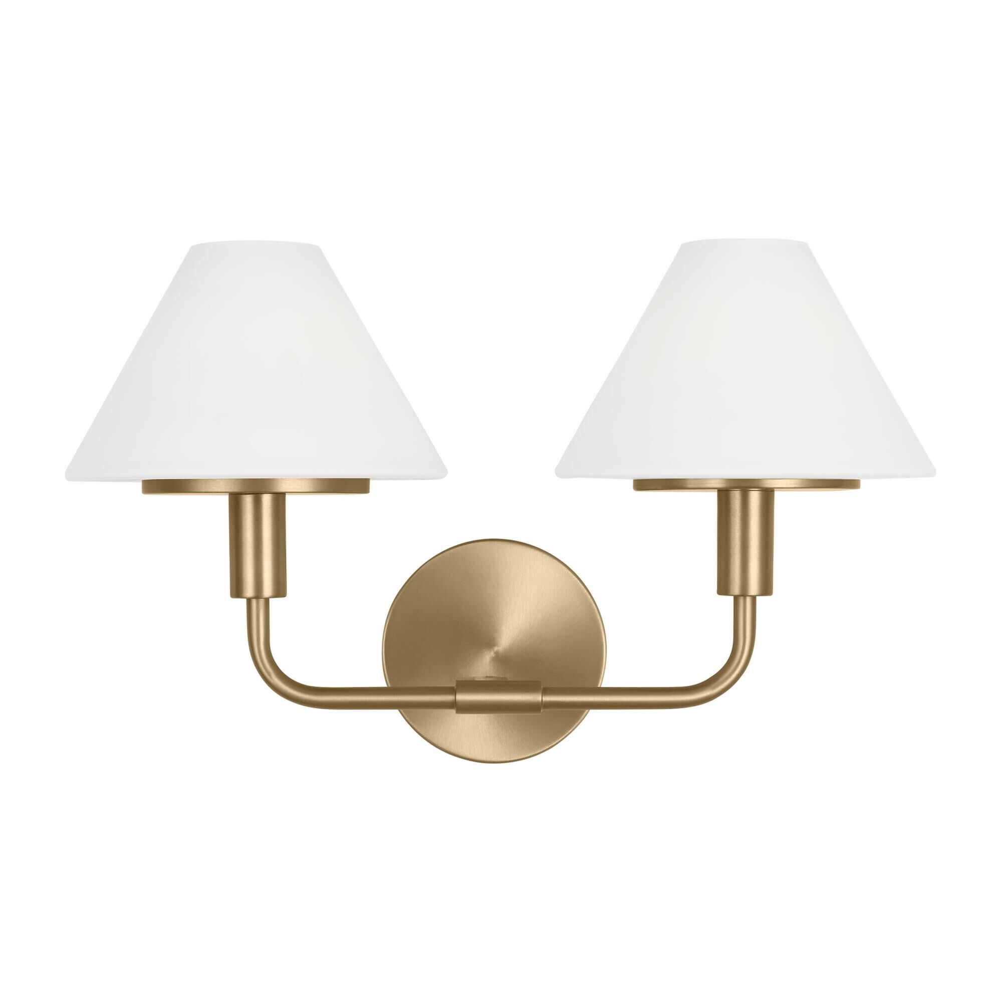 Shown in Satin Brass finish and Opal Etched glass