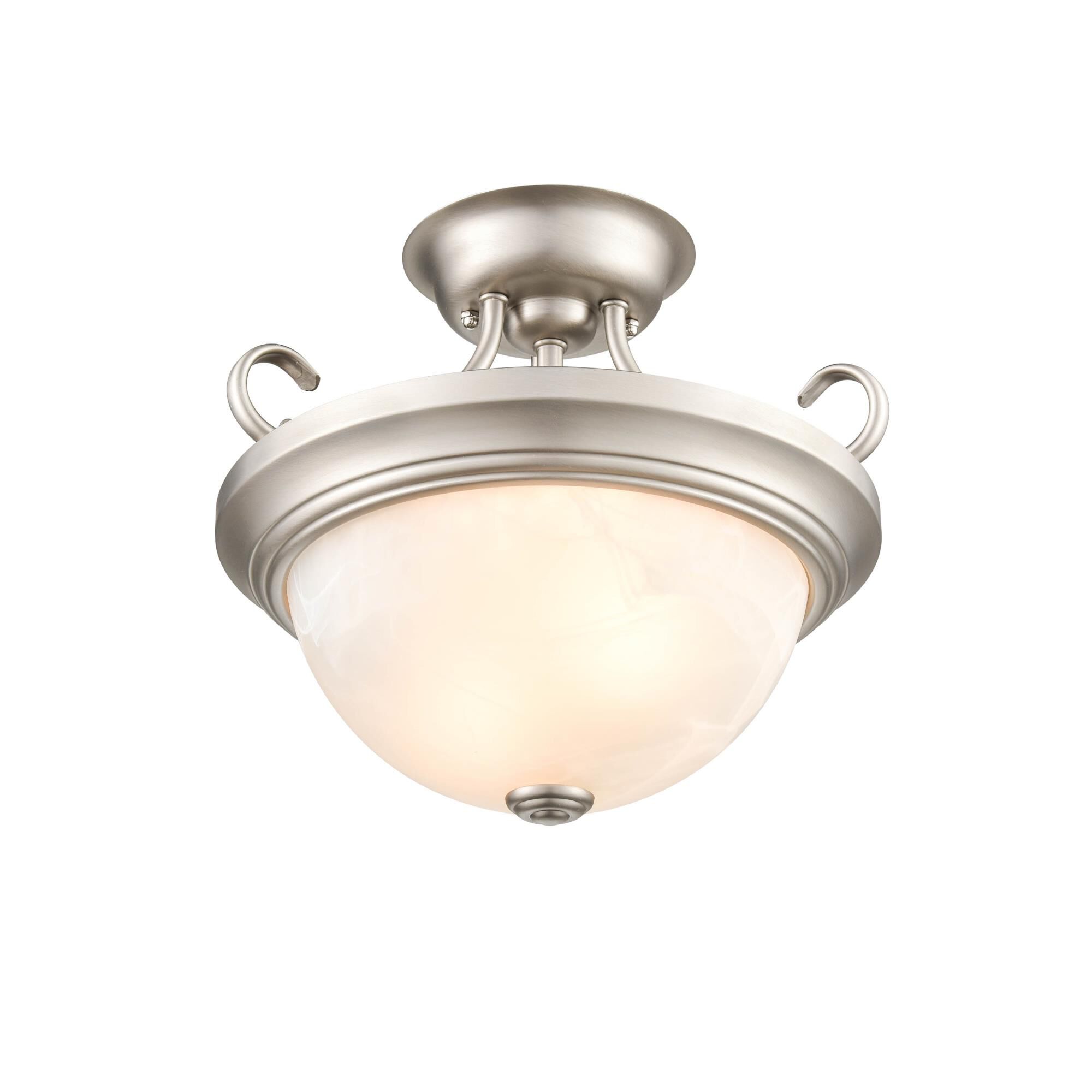 Shown in Satin Nickel finish and Faux Alabaster glass