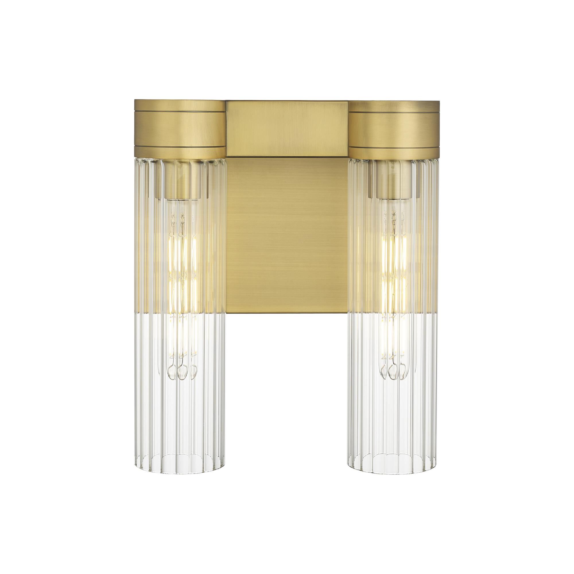 Shown in Brushed Brass finish and Clear glass