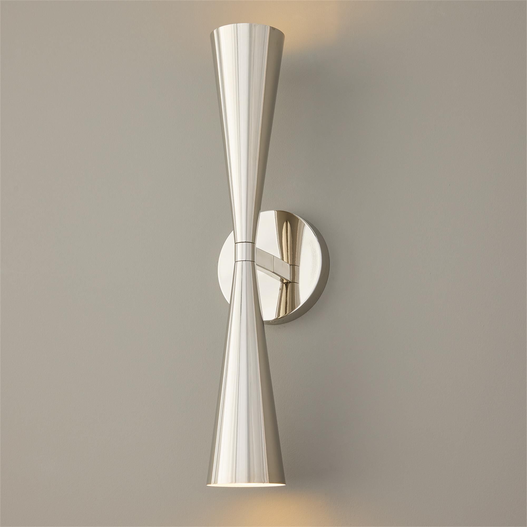 Shown in Polished Nickel finish and Polished Nickel Metal  With White Interior shade