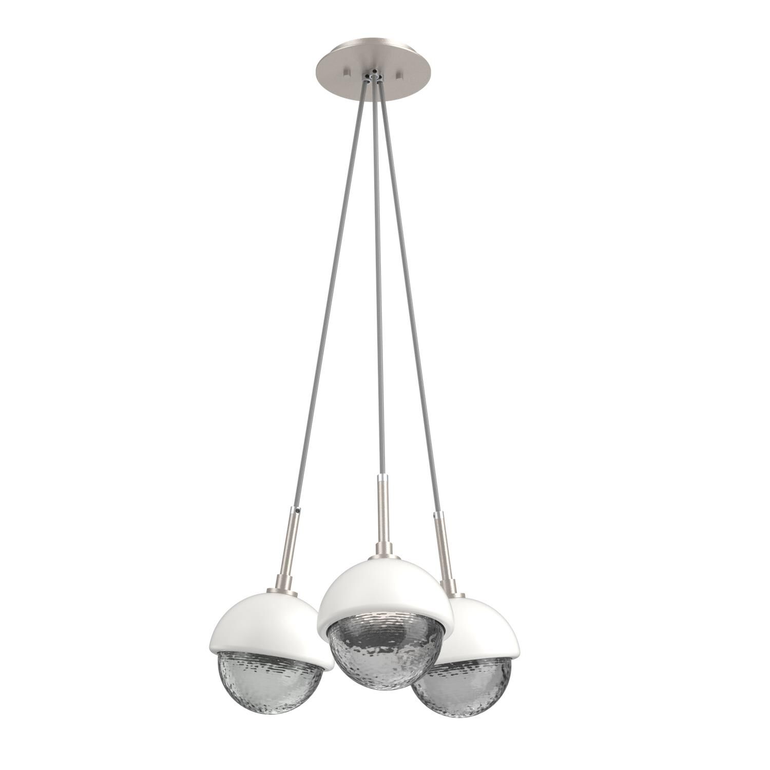 Shown in Beige Silver finish and Smoke glass and Salt White accent