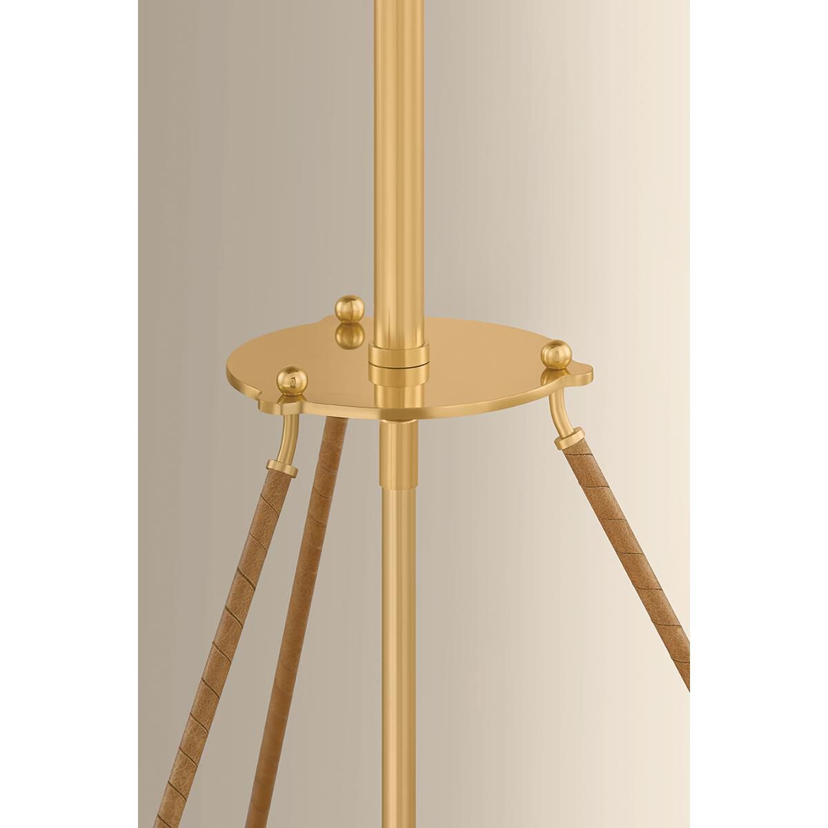 Shown in Aged Brass finish and Silk shade