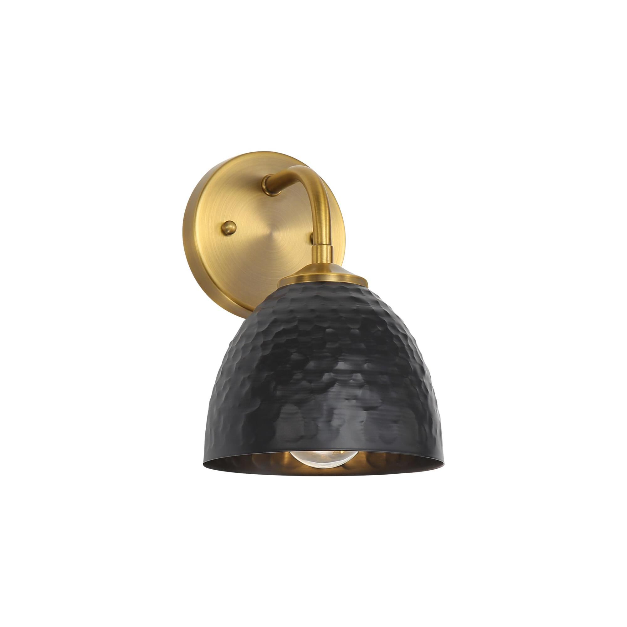 Shown in Modern Brass finish and Matte Black shade