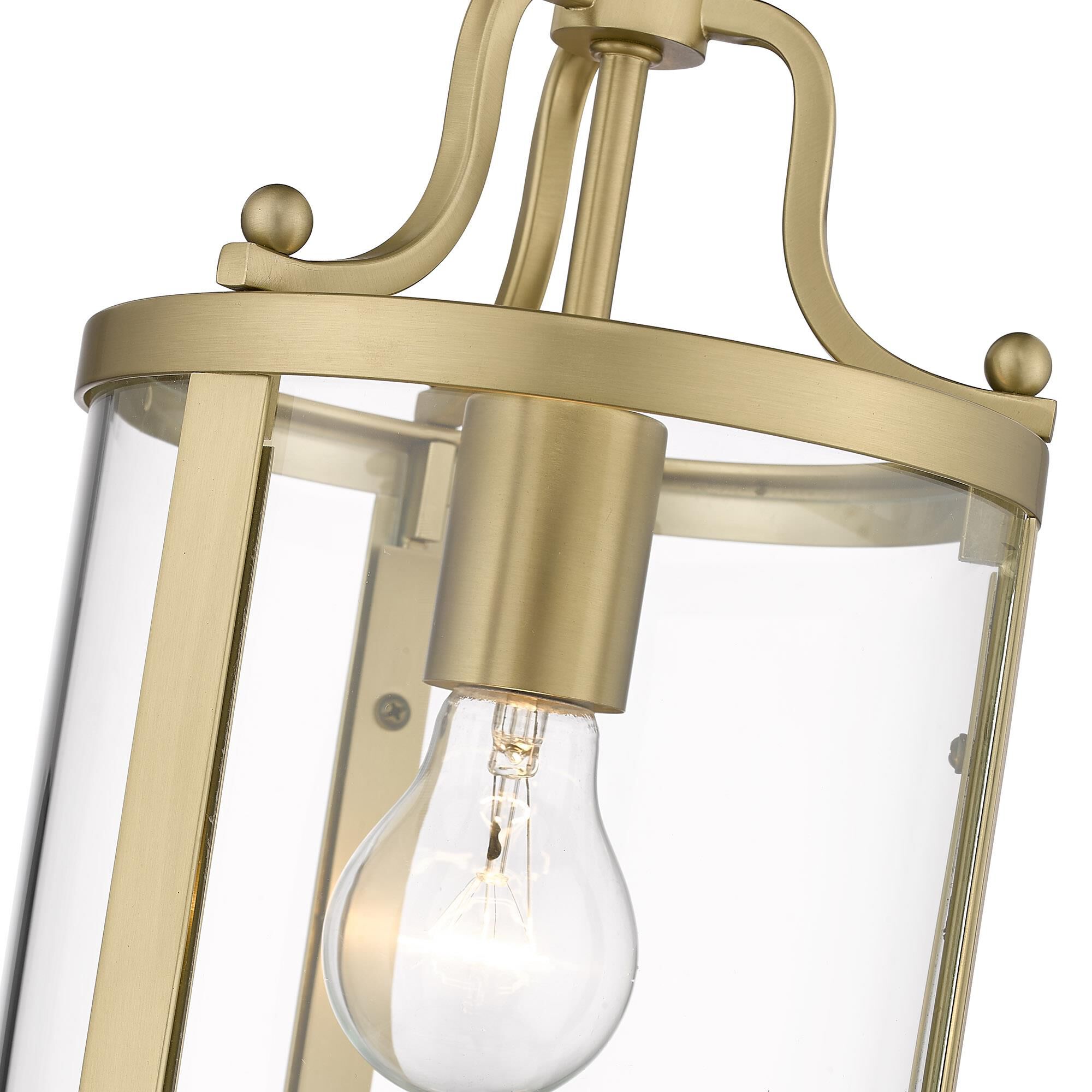 Shown in Brushed Champagne Bronze finish and Clear glass