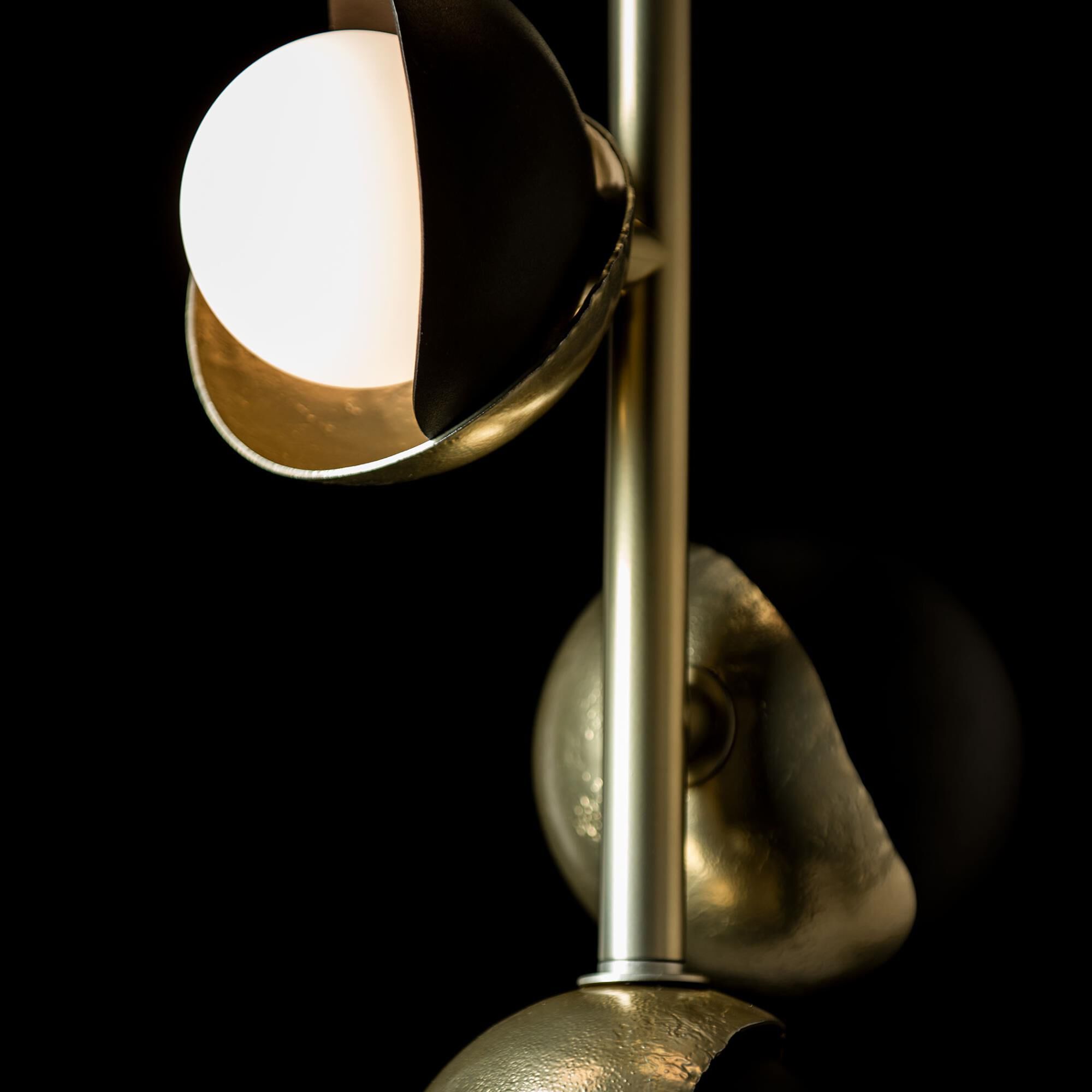 Shown in Modern Brass finish and Opal glass