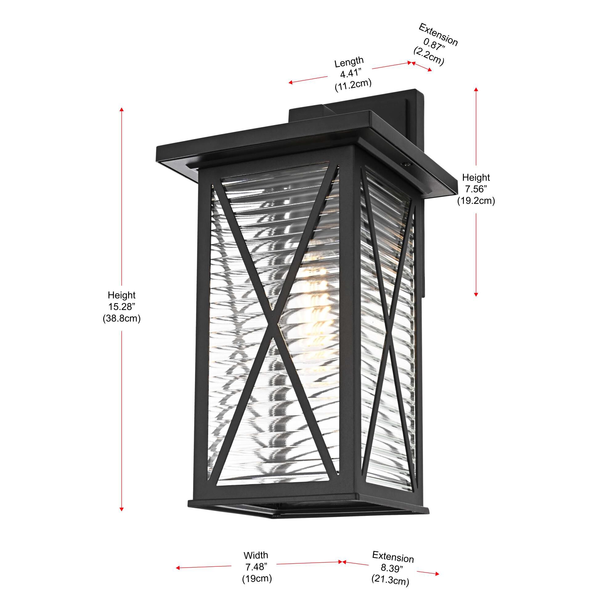 Shown in Black finish and Clear glass