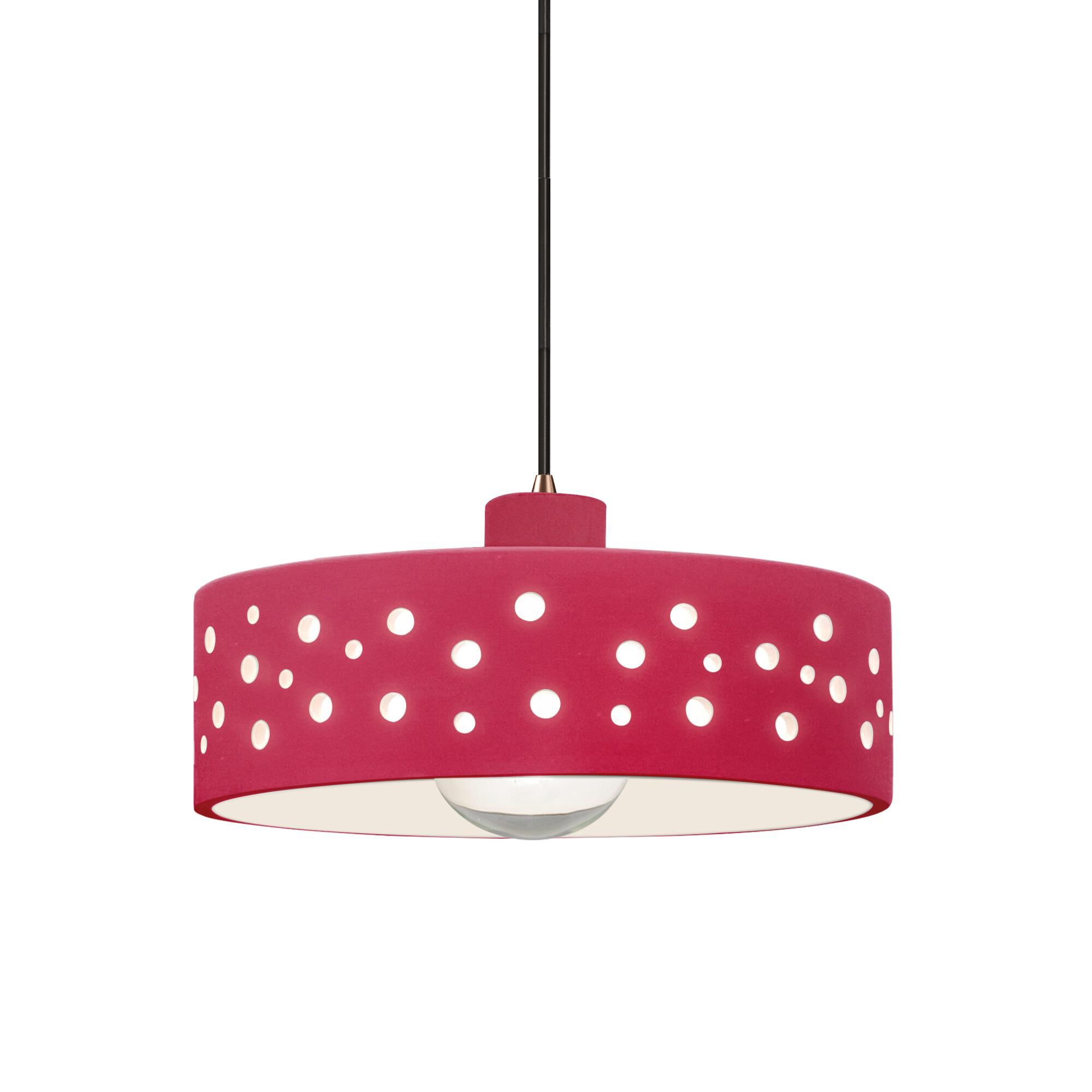 Shown in Dark Bronze finish and Cerise shade