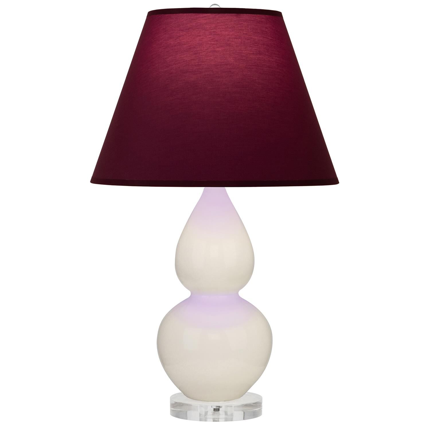 Shown in Bone finish and Plum and Lavender shade and Lucite accent