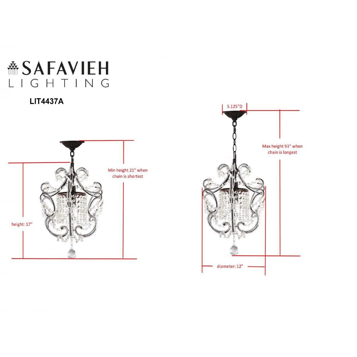 Safavieh Luna Adjustable 12 Inch LED Mini Chandelier