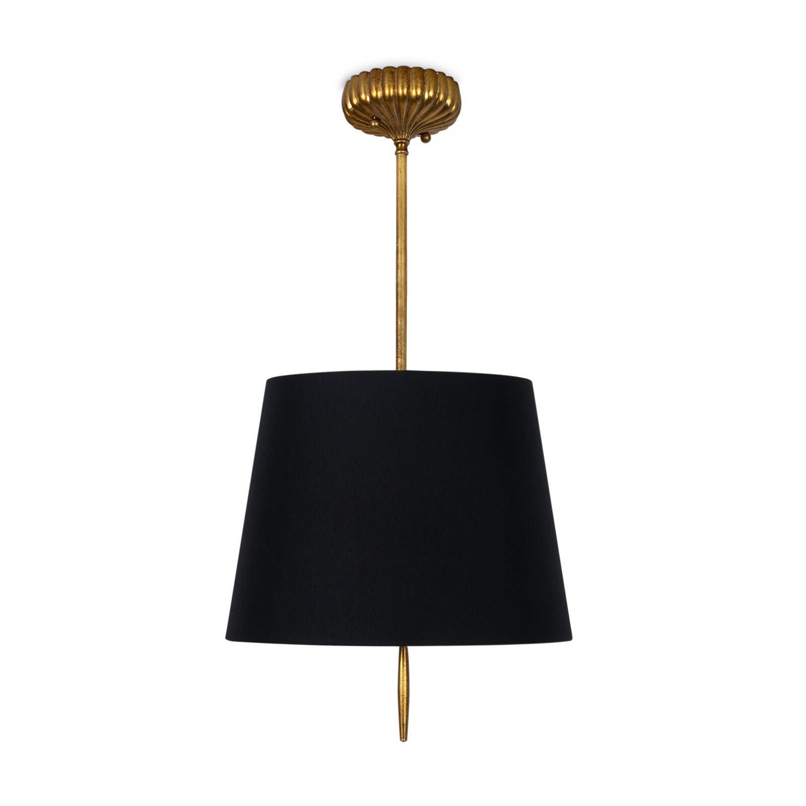 Shown in Antique Gold Leaf finish and Linen shade