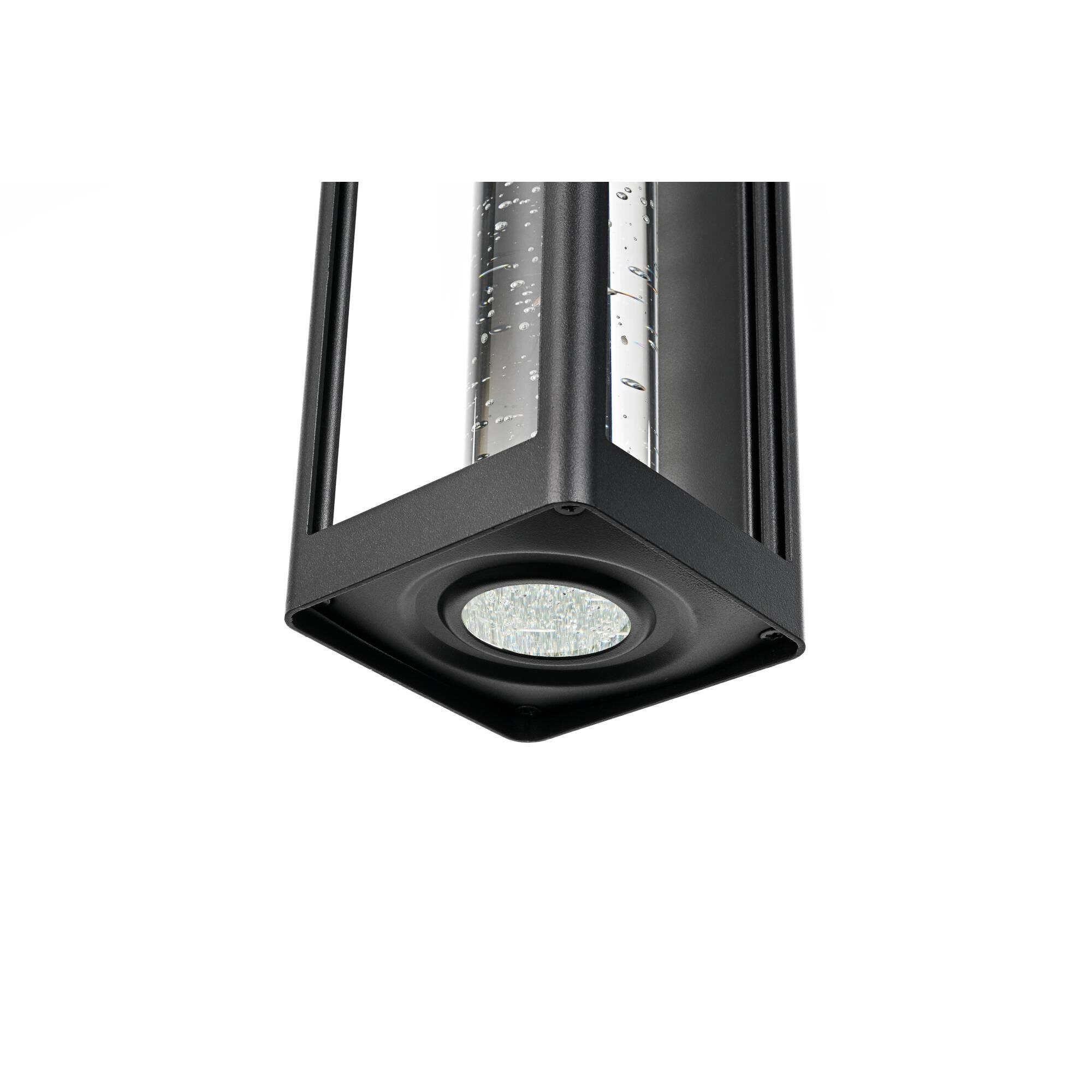 Shown in Black finish and Clear glass