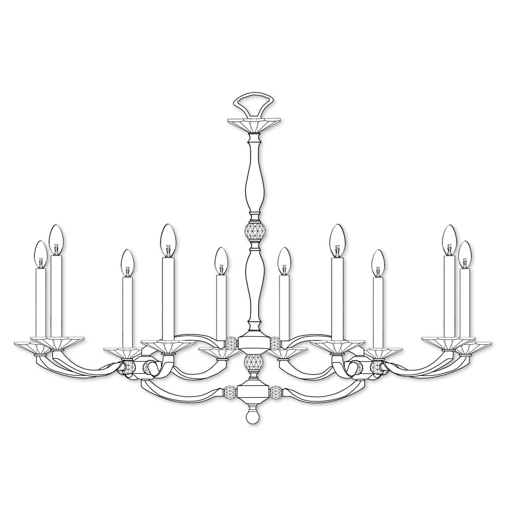 Kensington 19 Inch 10 Light Linear Suspension Light by American Brass and Crystal