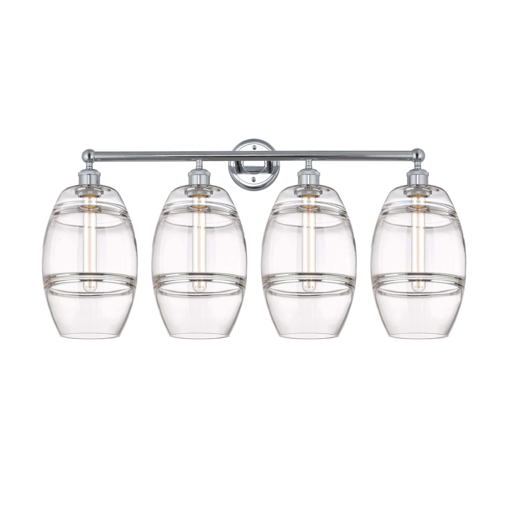 Shown in Polished Chrome finish and Clear glass