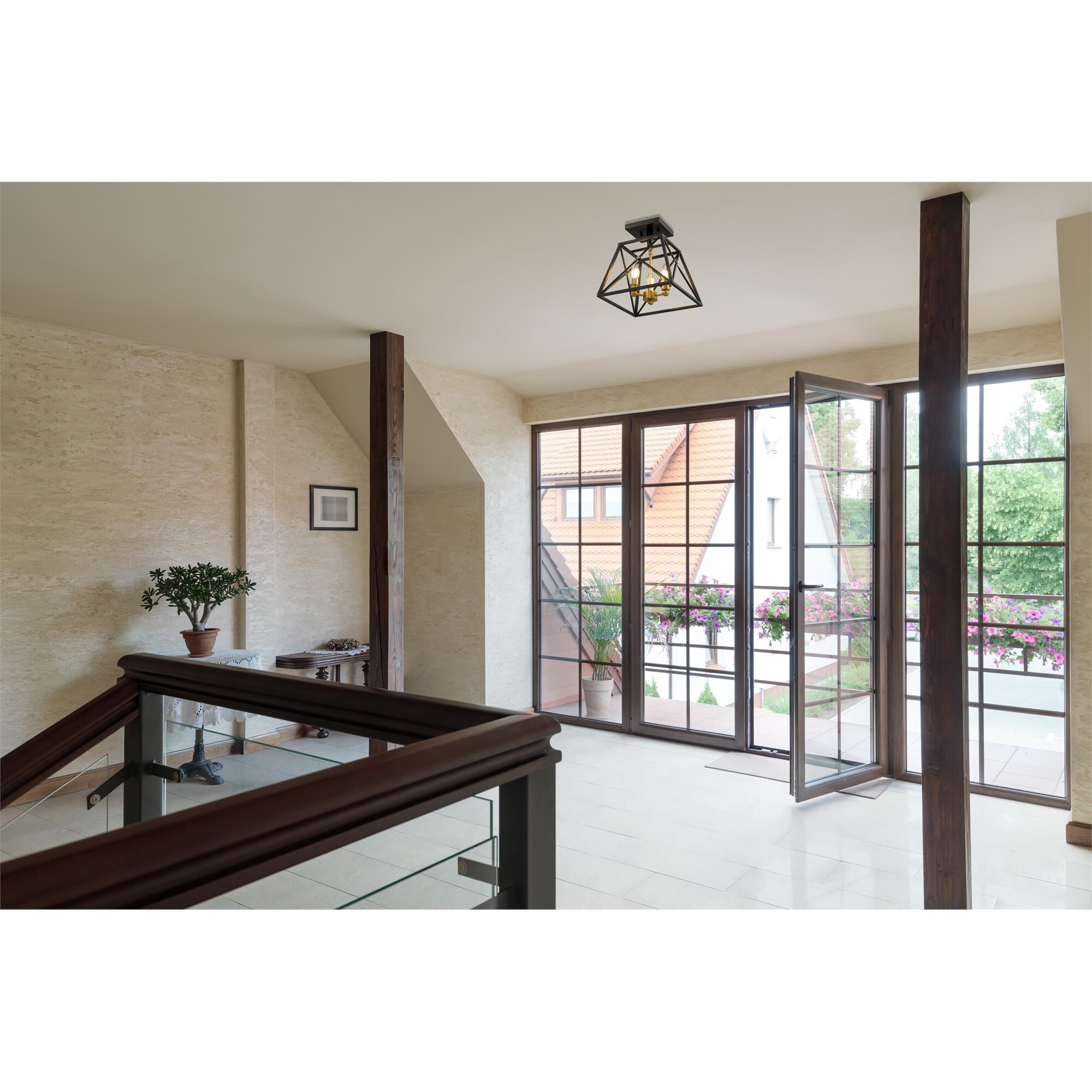 Trestle 11 Inch 3 Light Semi Flush Mount,