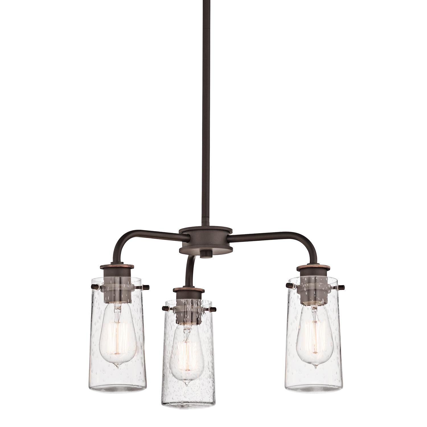 Shown in Olde Bronze finish and Clear Seeded glass