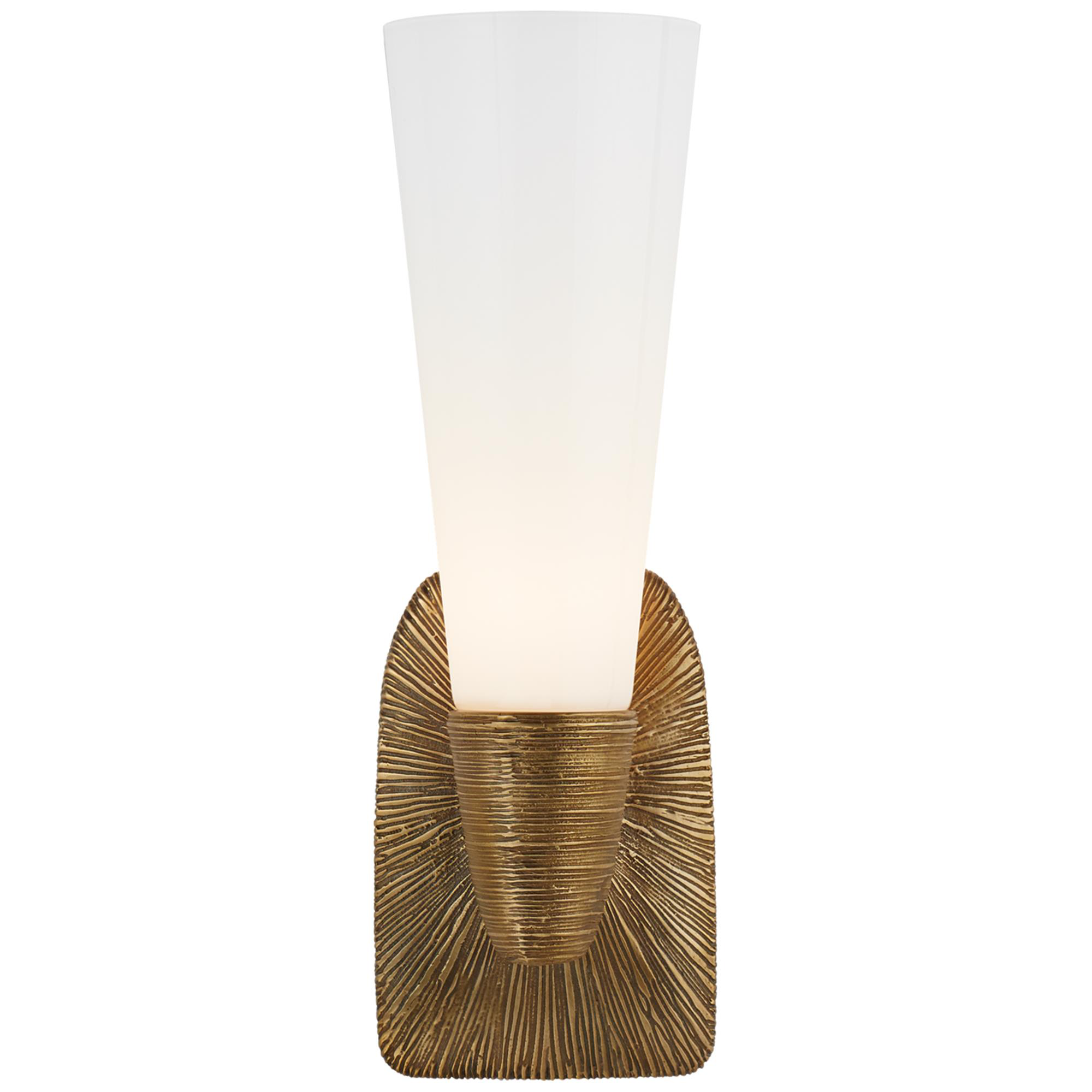 Shown in Gild finish and White glass