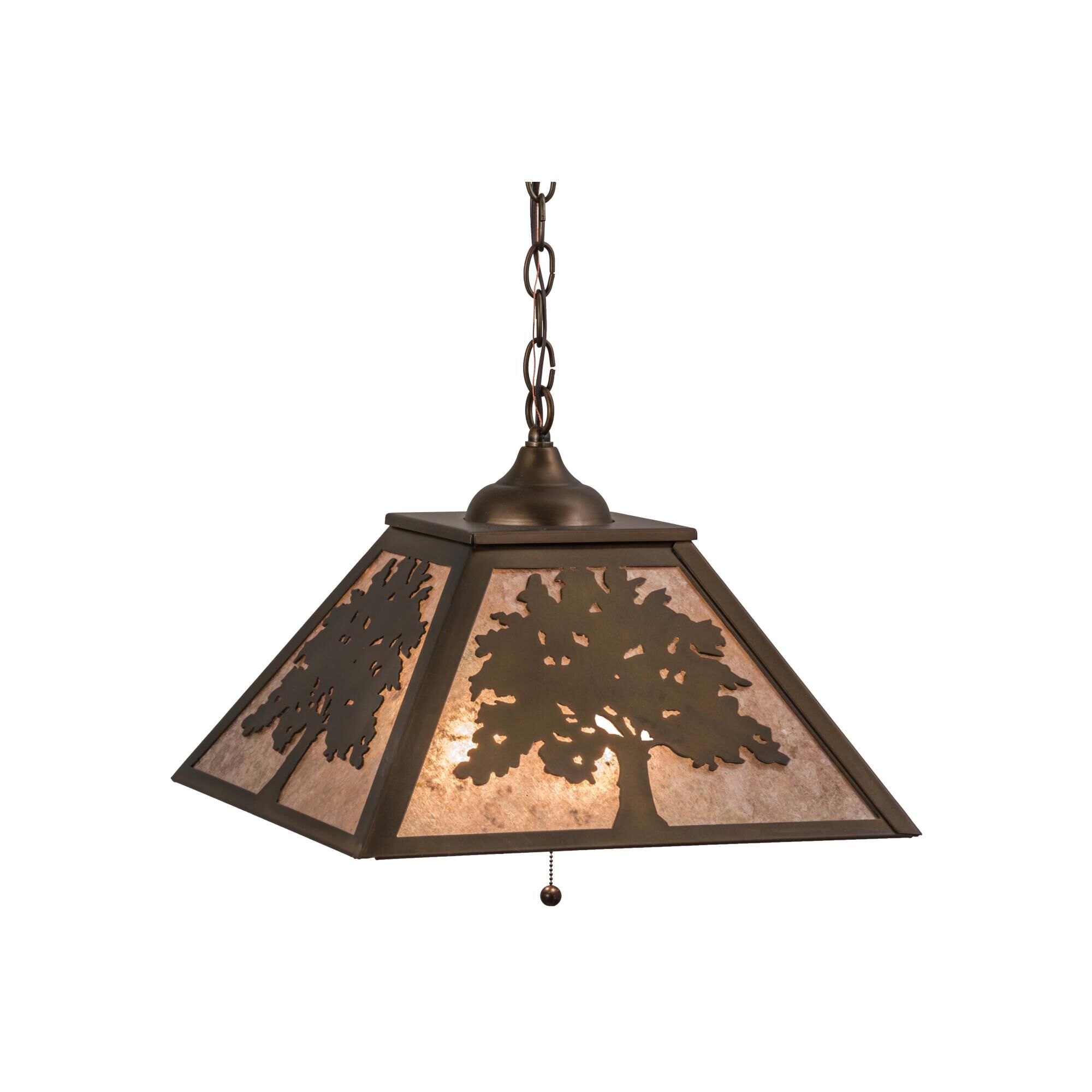 Shown in Antique Copper Finish finish and Silver Mica glass