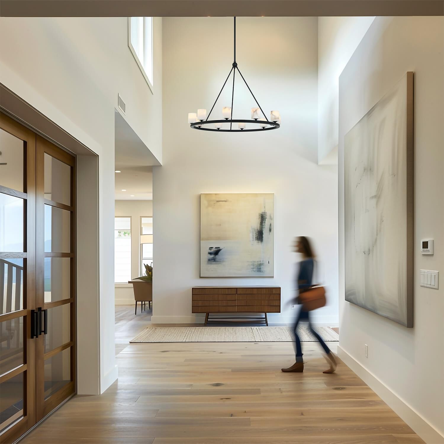 Shown in Matte Black finish and Stone glass