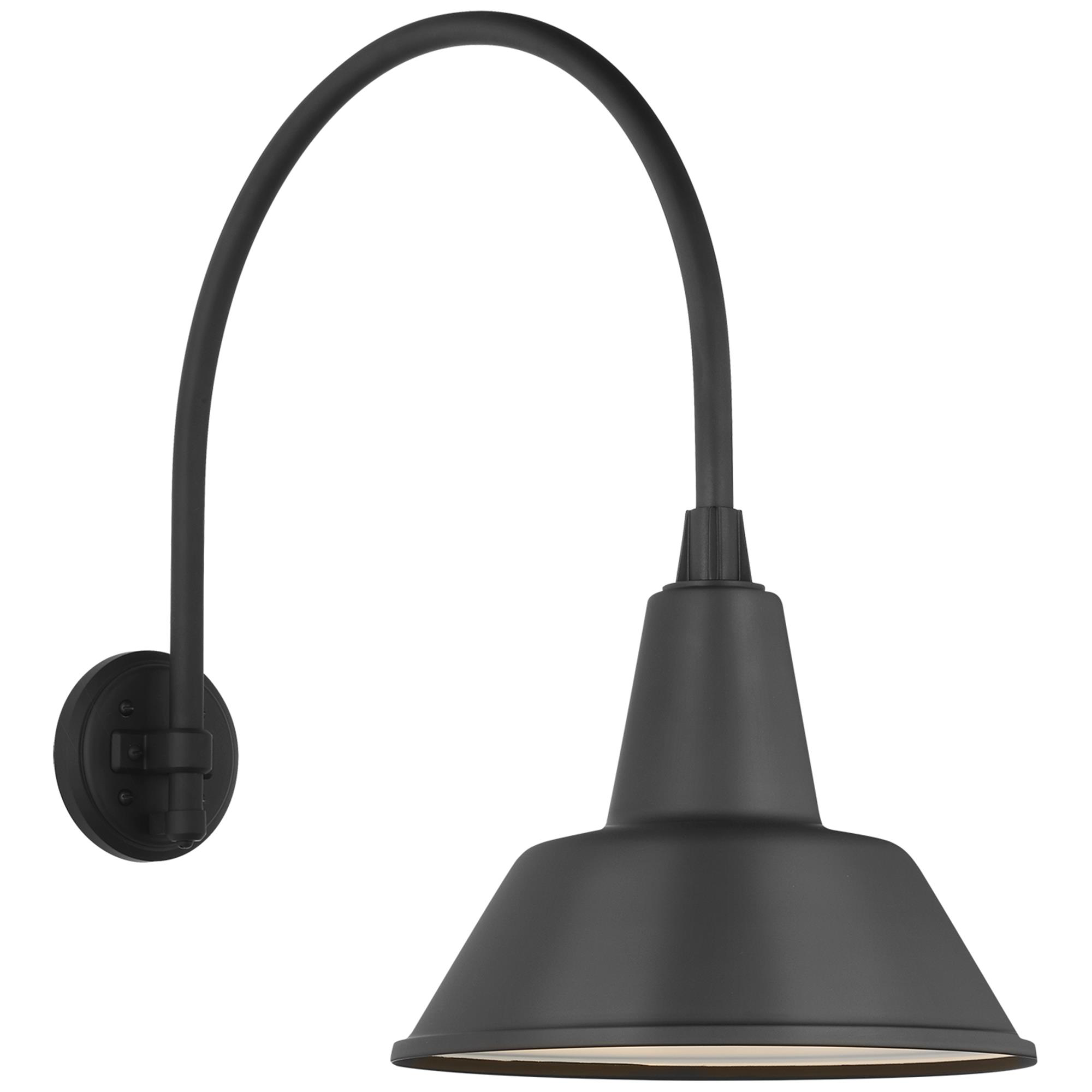 Shown in Matte Black finish and Black shade
