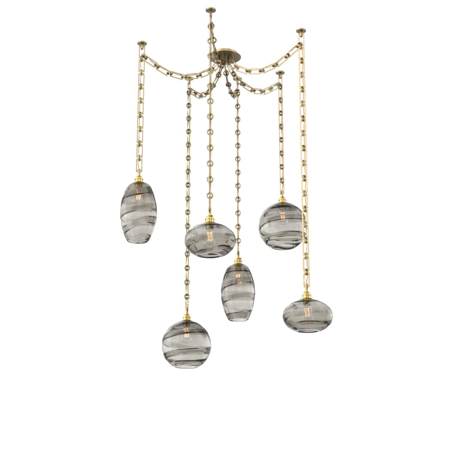 Shown in Gilded Brass finish and Smoke glass