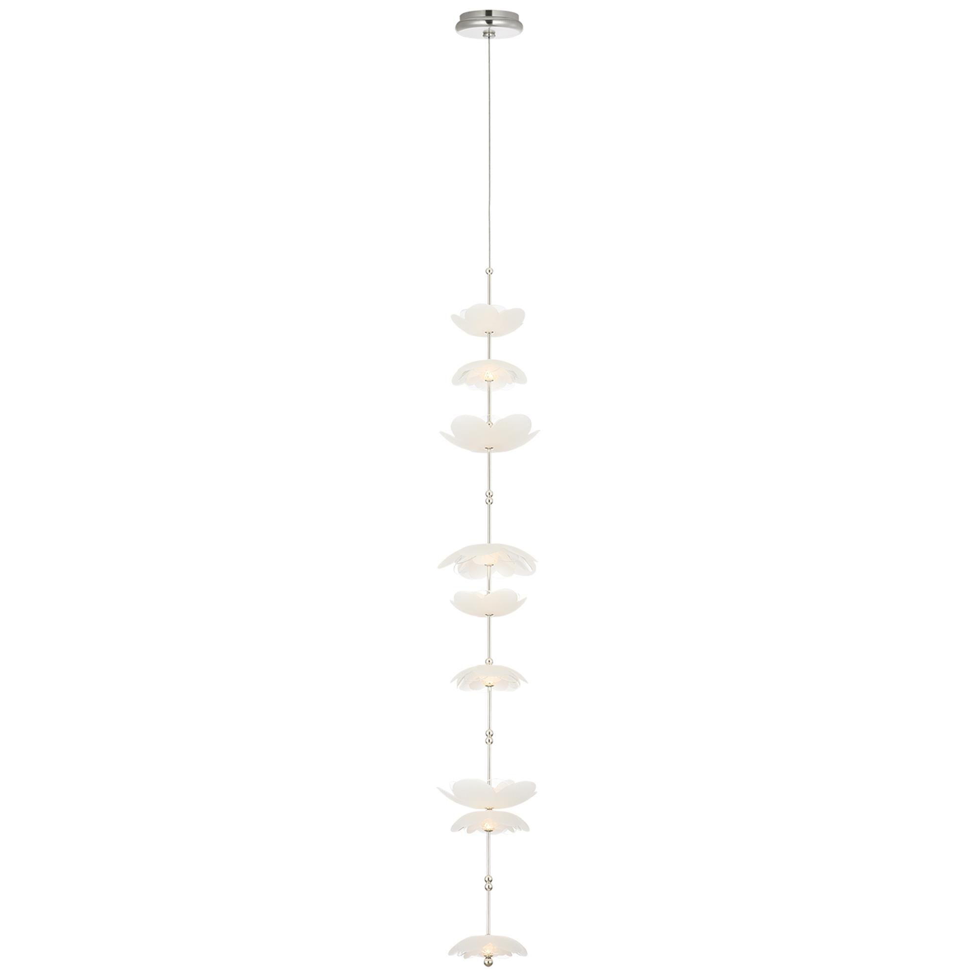 Shown in Soft Silver finish and Etched and Clear Flower glass