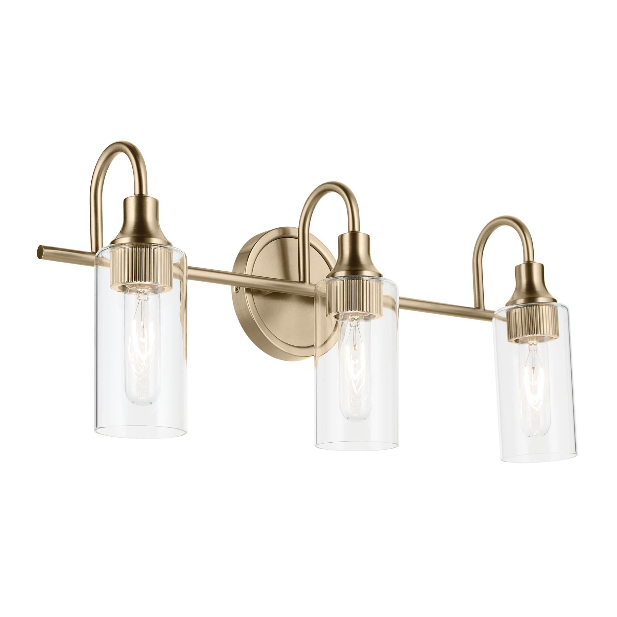 Shown in Champagne Bronze finish and Clear glass