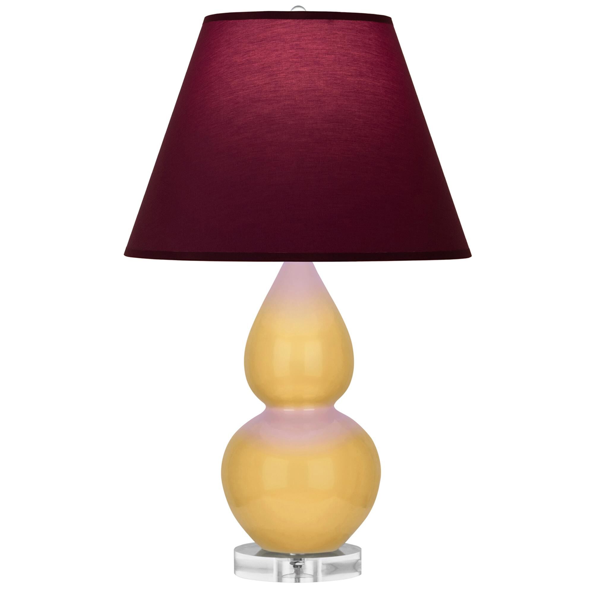 Shown in Sunset finish and Plum and Lavender shade and Lucite accent
