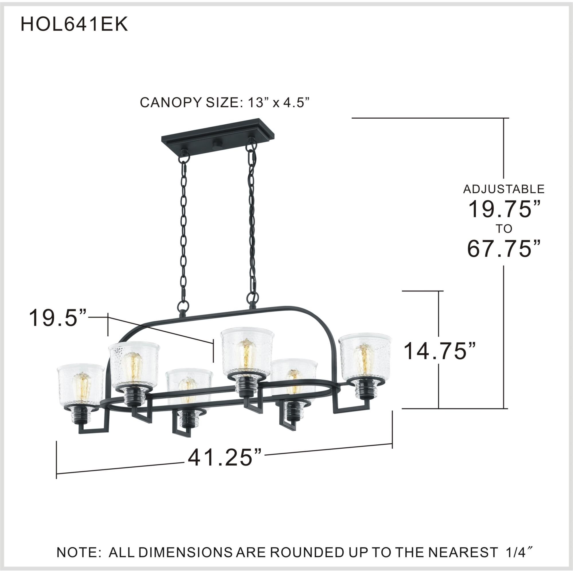 Holden 41 Inch 6 Light Linear Suspension Light by Quoizel