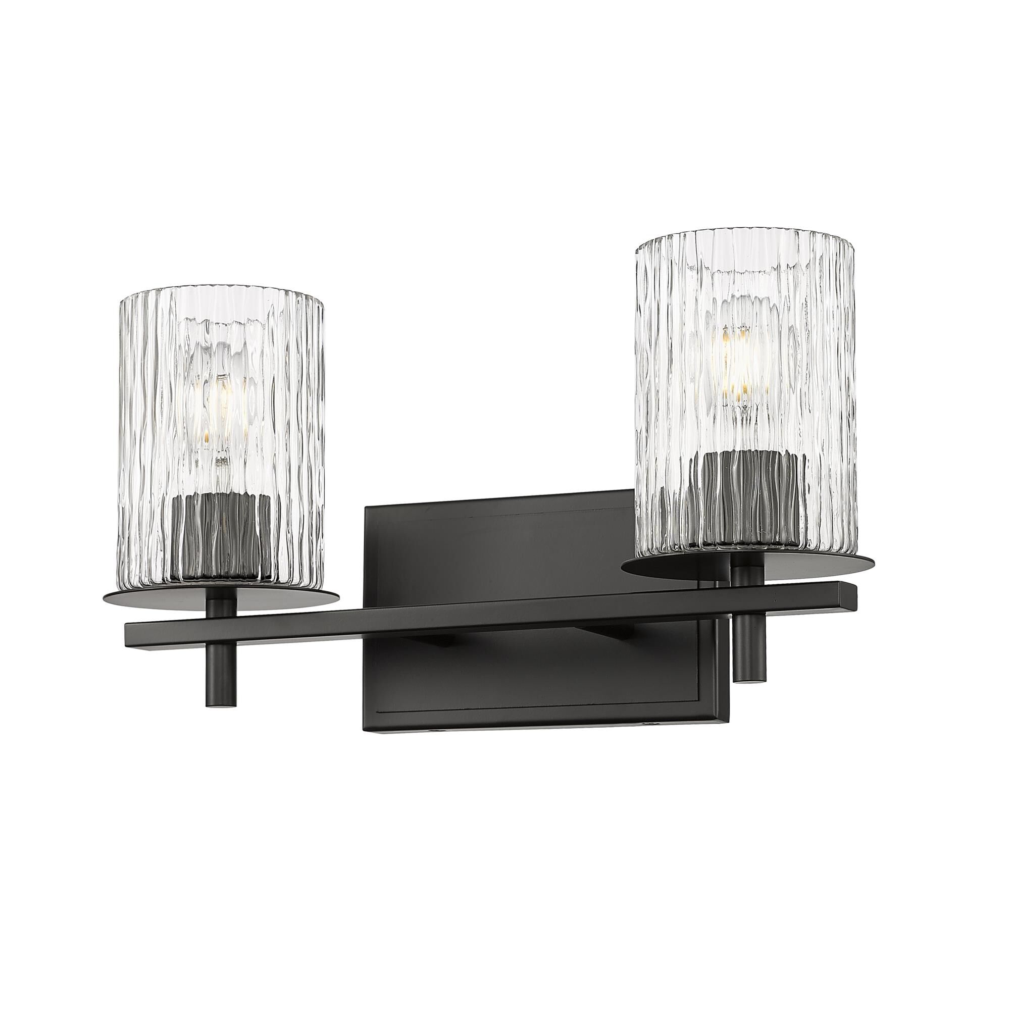 Shown in Matte Black finish and Clear + Etched Opal glass and Clear + Etched Opal shade