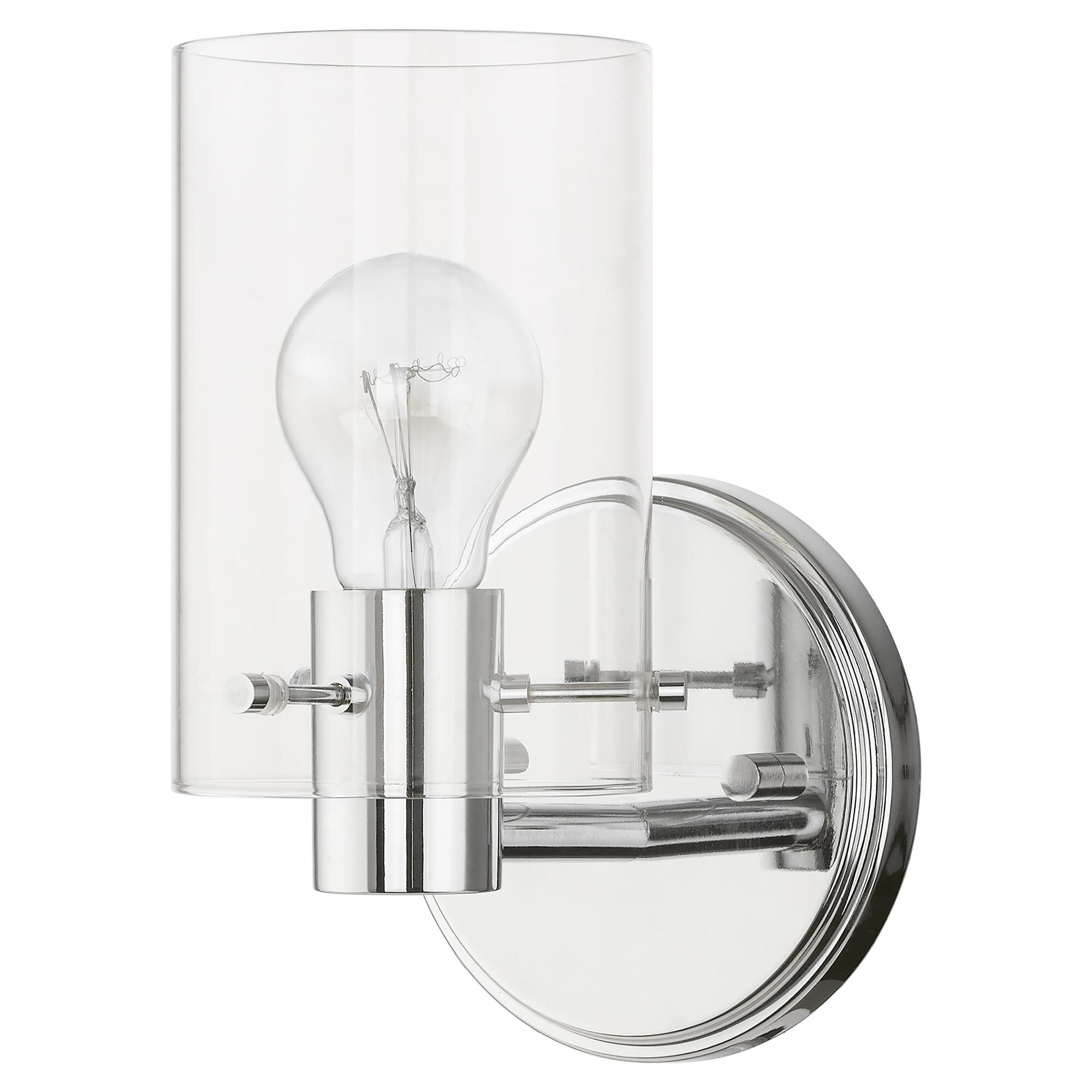 Shown in Polished Chrome finish and Clear glass