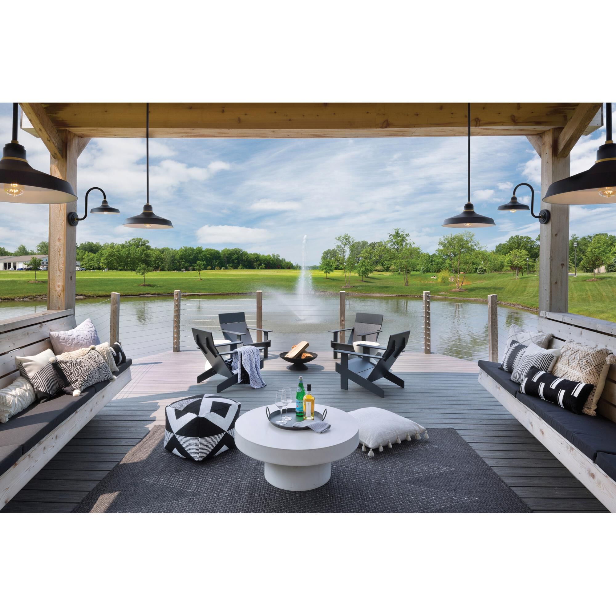 Shown in Textured Black finish and Brass accent